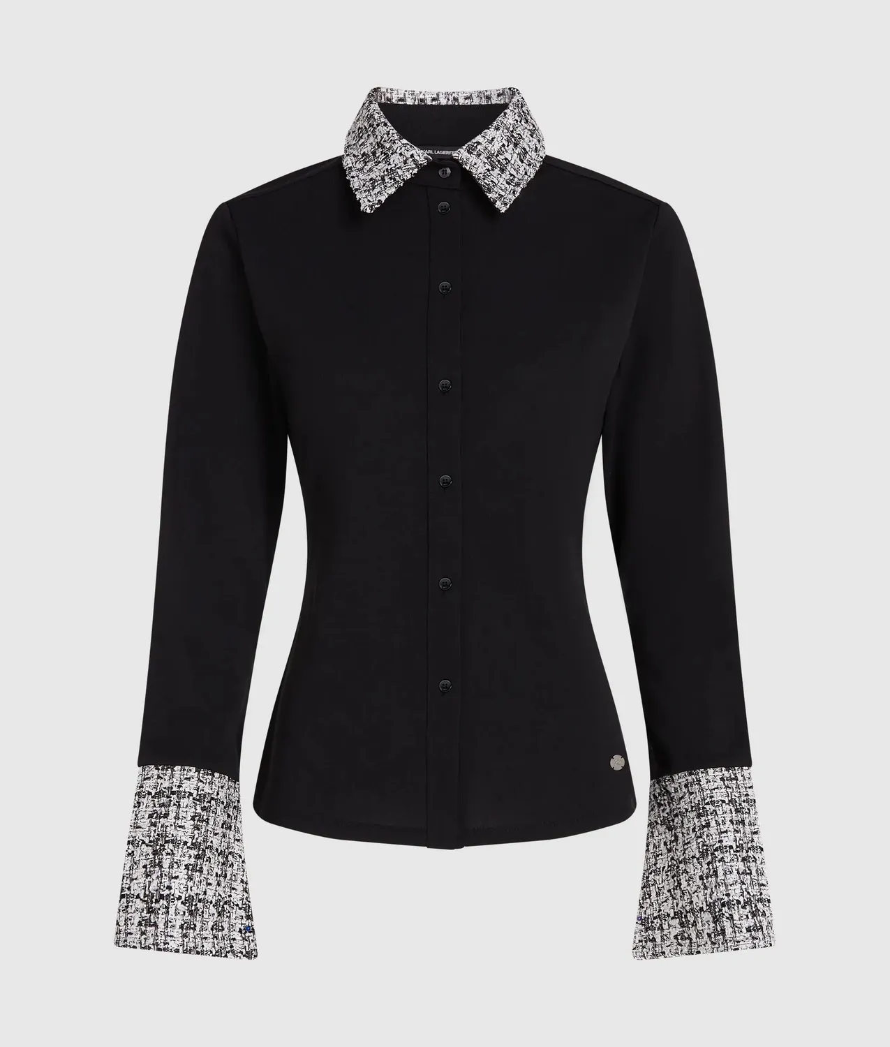 Karl Lagerfeld Bouclé Poloshirt Langarm Herren