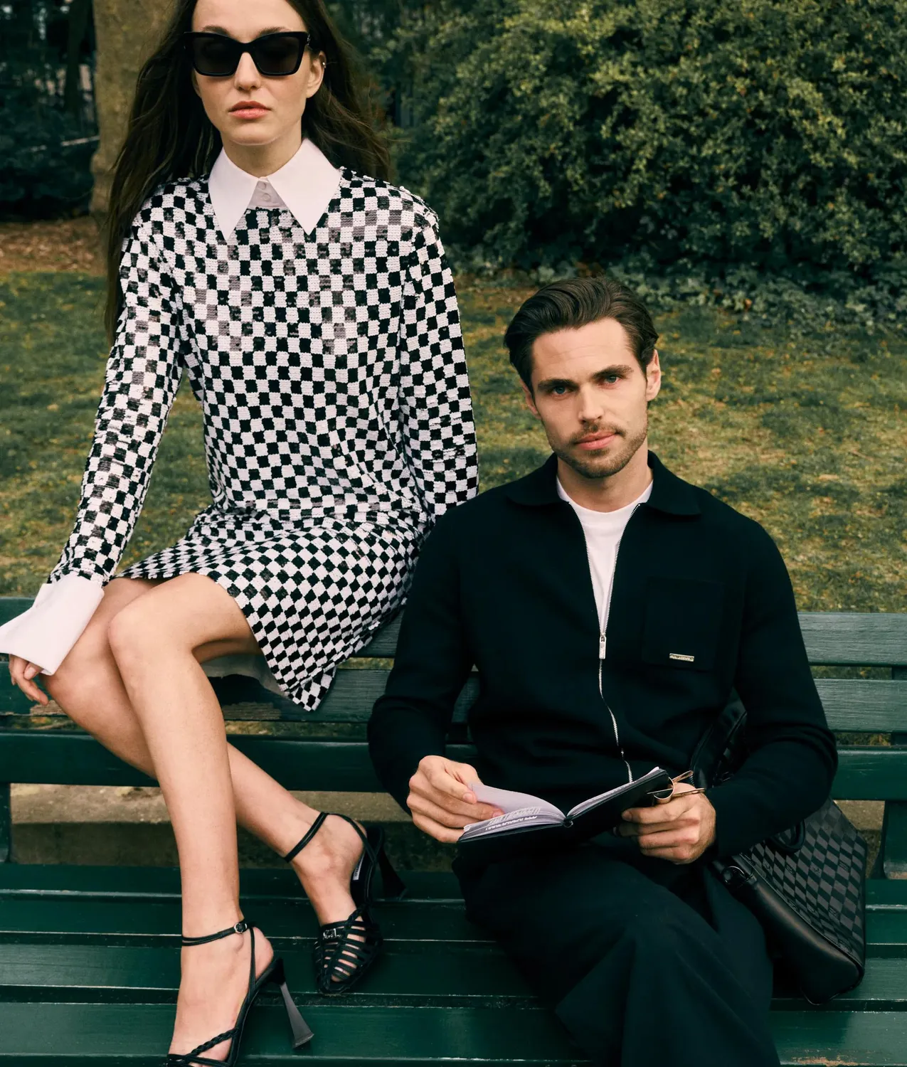 Karl Lagerfeld Checkerboard Paillettenkleid Mini