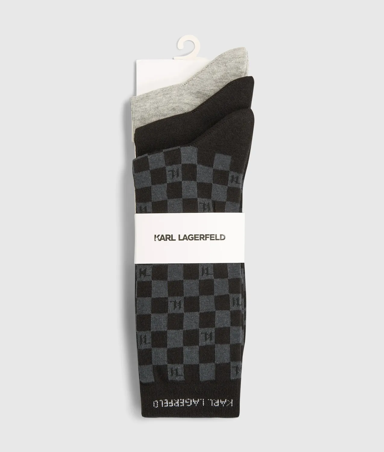 Karl Lagerfeld Logo Socken 3er-Pack geripptes Bündchen