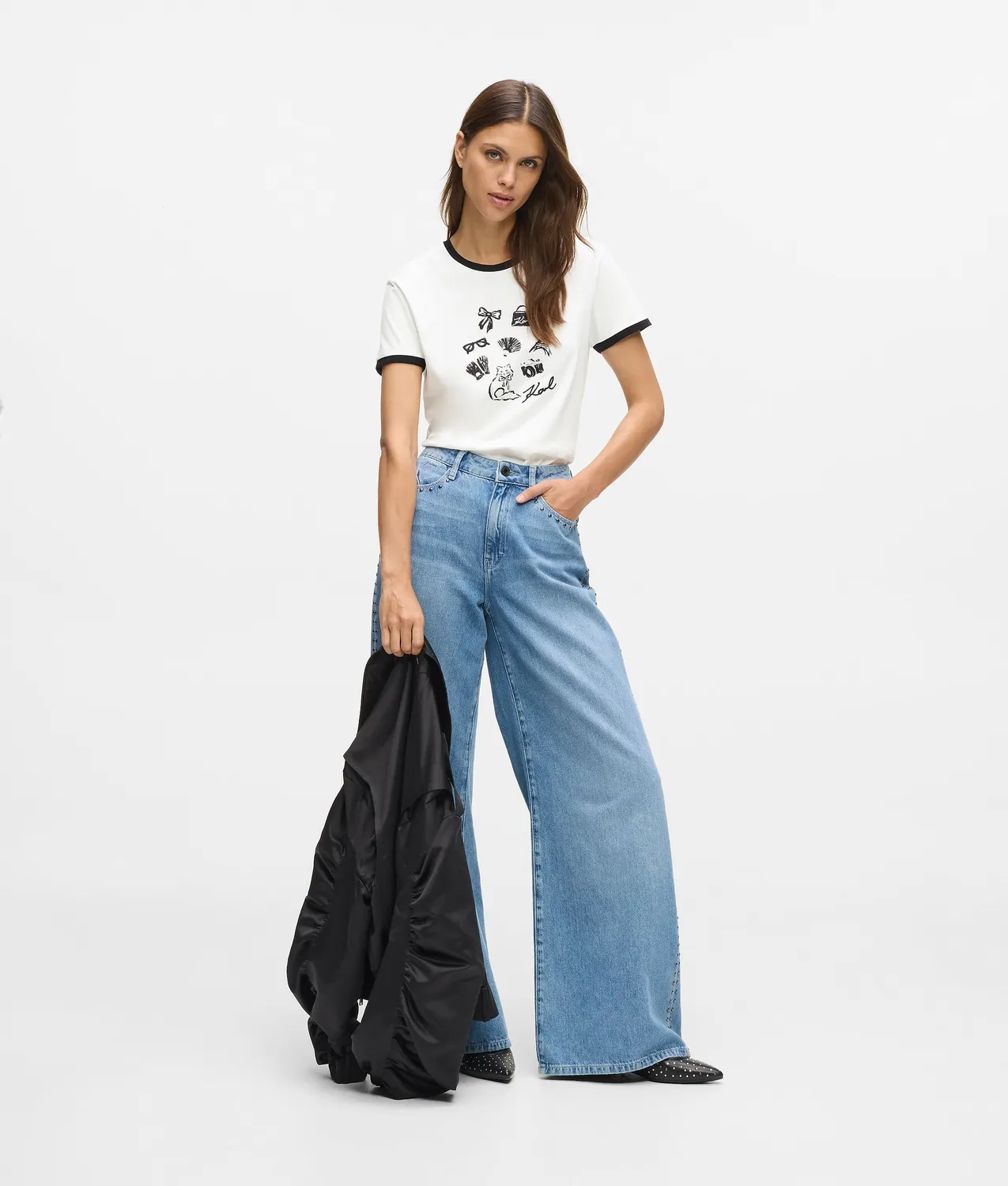 Karl Lagerfeld Karl Charms T-Shirt Damen M Bio-Baumwolle