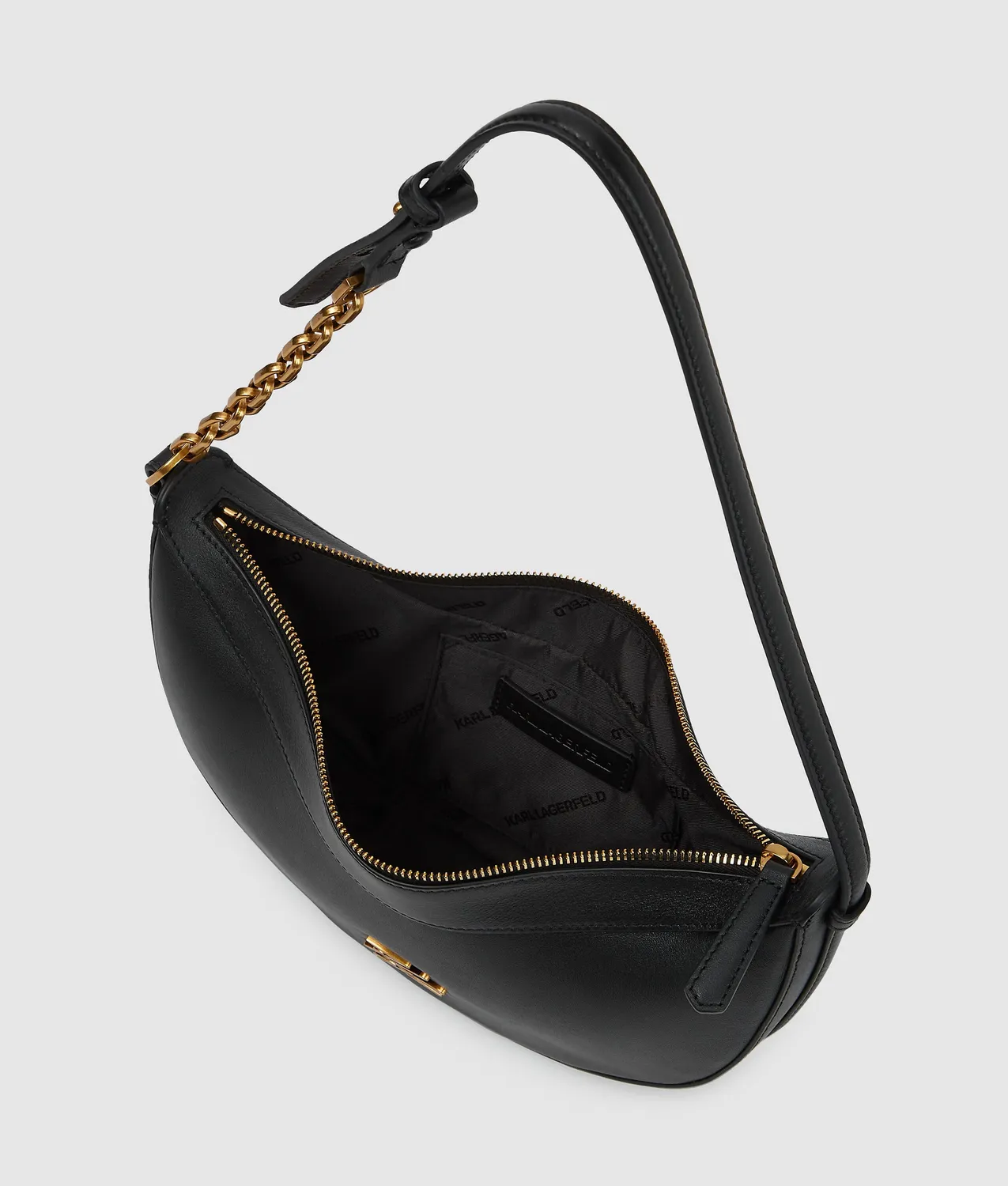 Karl Lagerfeld K/Autograph Small Moon Tasche Schwarz Kette