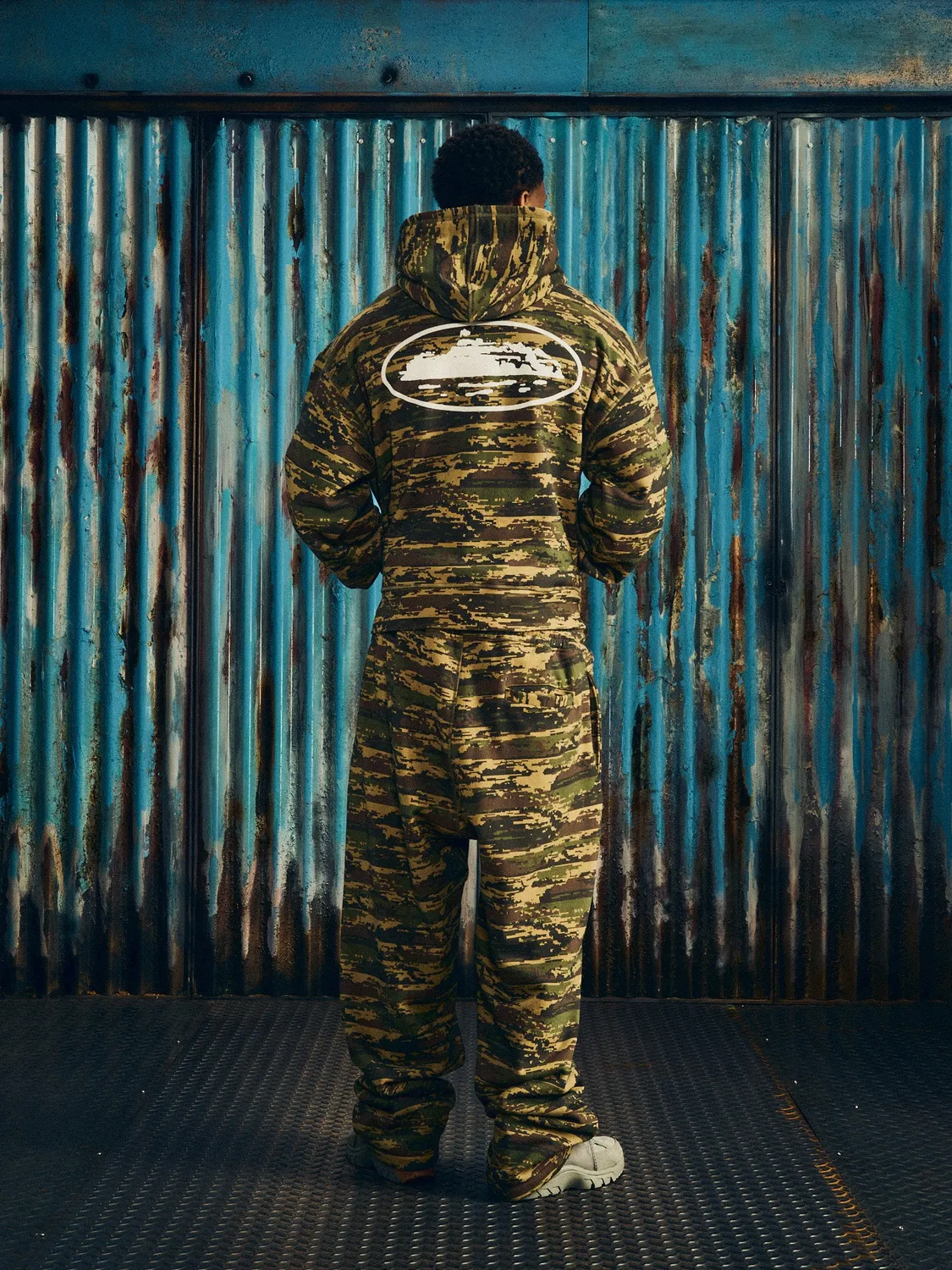 Corteiz Island Puff Print Zip-Hoodie Digi Camo Baumwolle