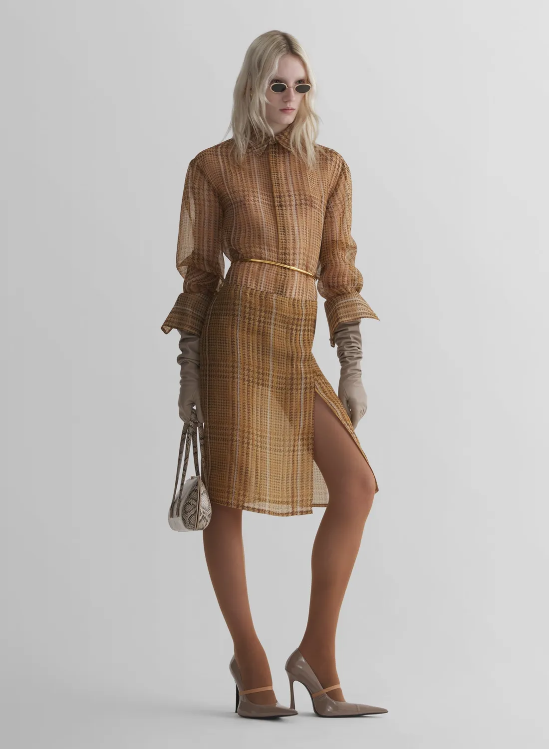 Mugler Organza Shirt Seidenhemd transparent
