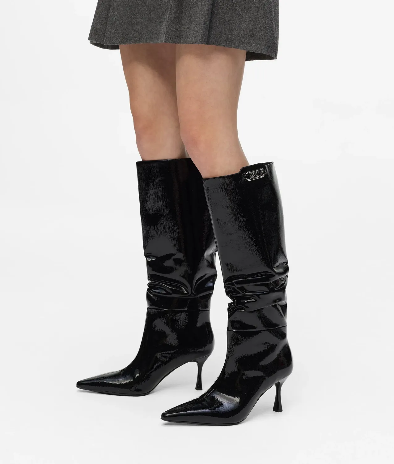 Karl Lagerfeld Klarice Slouch High Boots Leder Stiletto