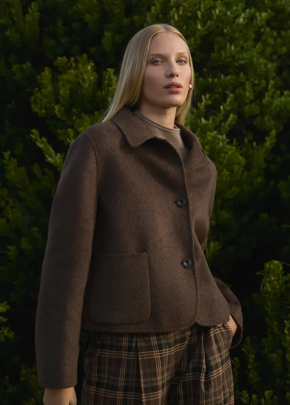 Senatex Jacke Reverskragen kurz Vino cropped