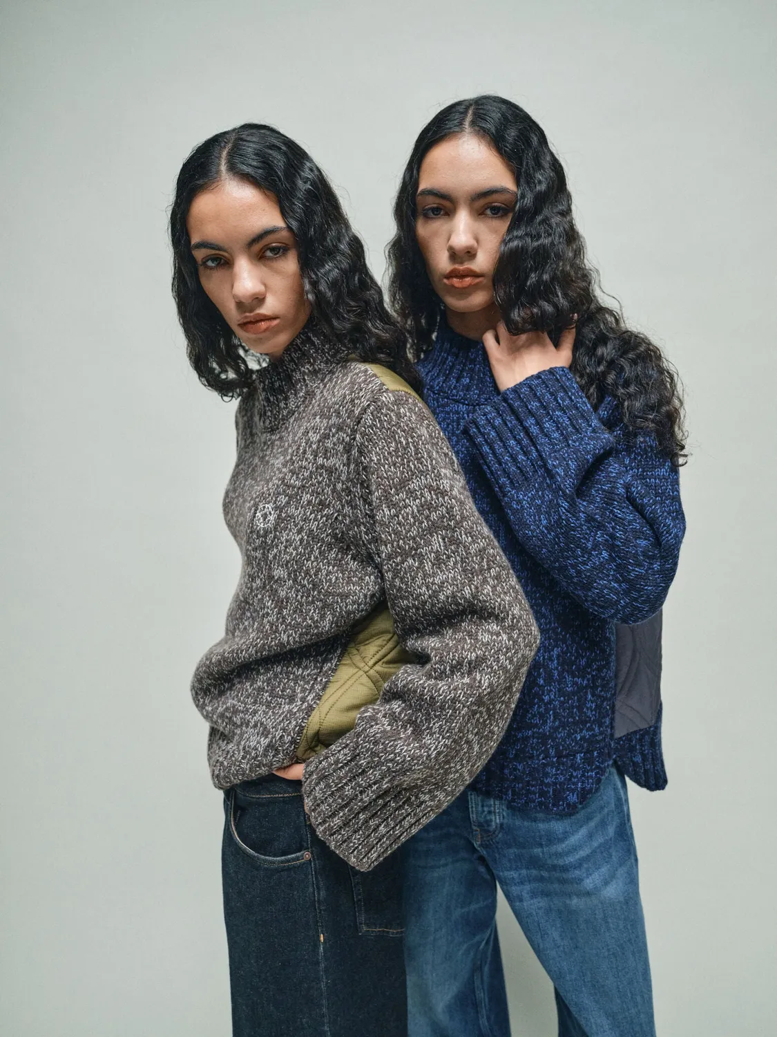 Mos Mosh MMHGrace Quilt Pullover Melange Stehkragen