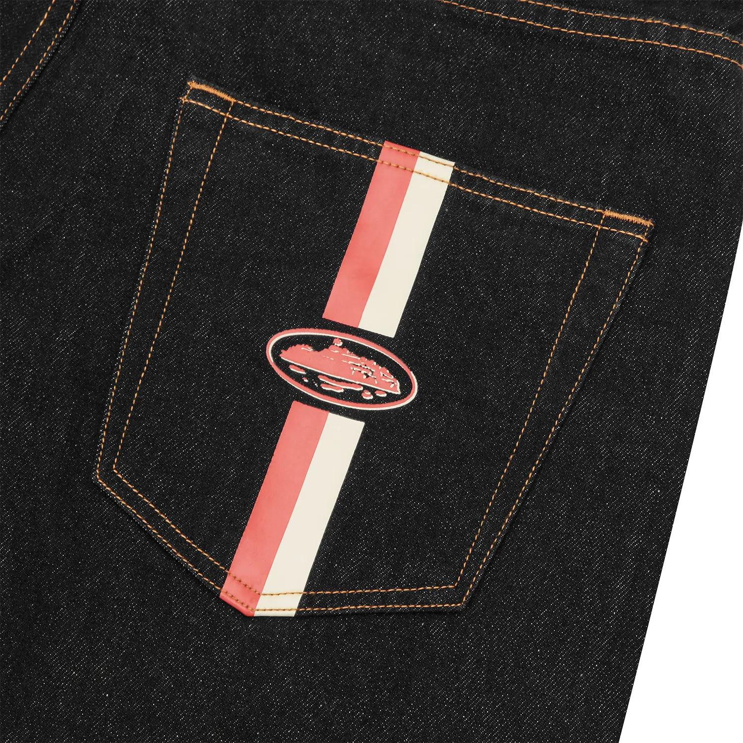 Corteiz Dual Stripe Denim Short washed black Jeans