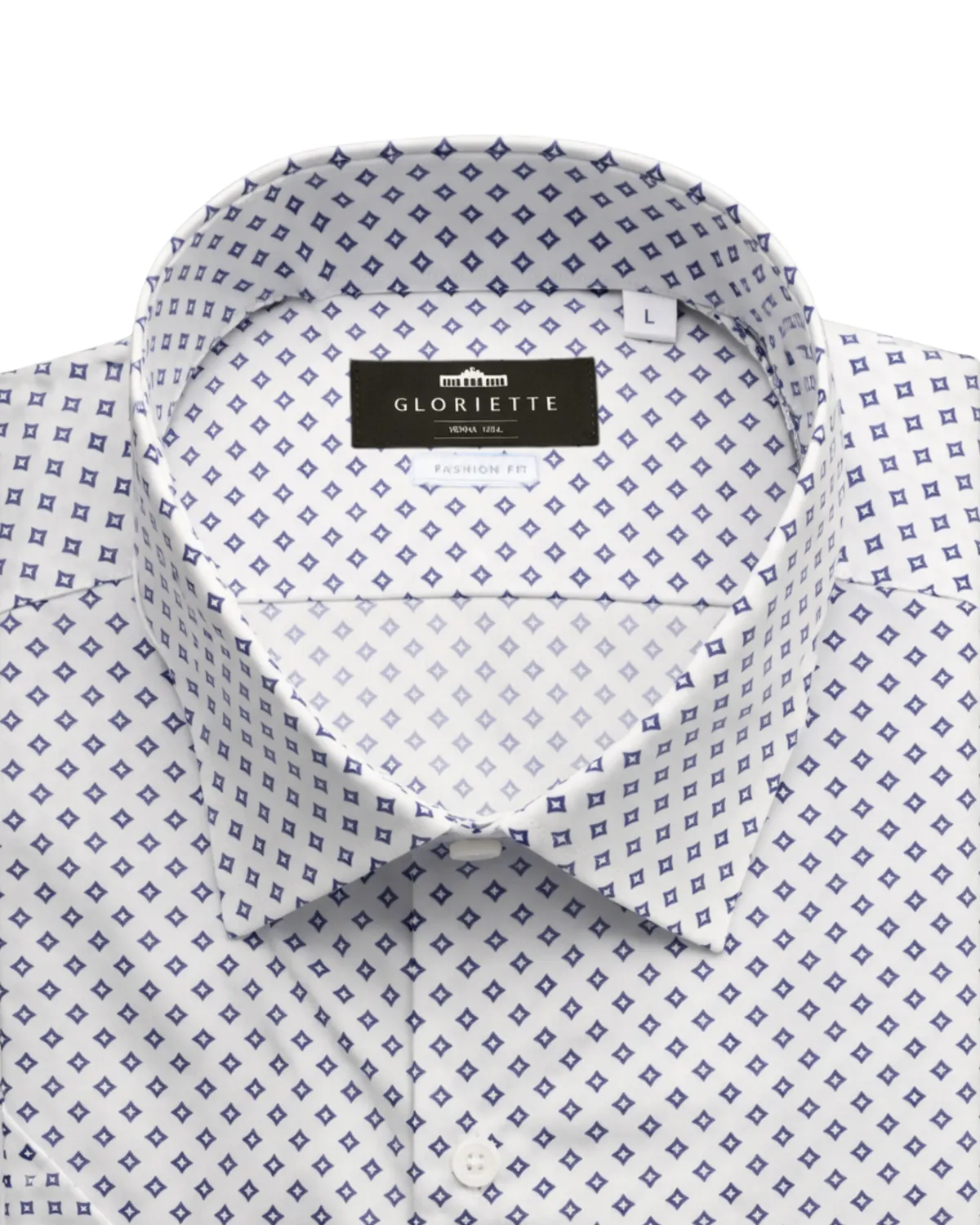 Gloriette Kurzarmhemd Windsor Rauten Fashion Fit Blau