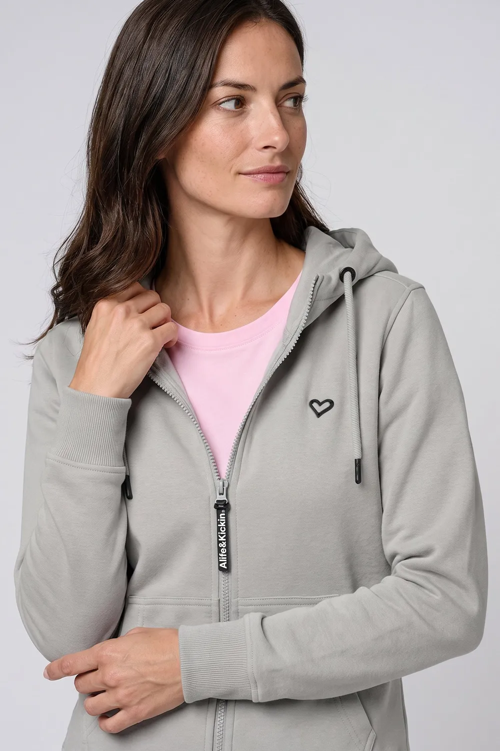 Alife & Kickin BarbaraAK A Sweatjacke Grau Damen Kapuze