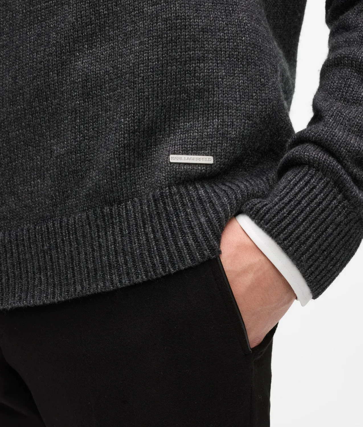 Karl Lagerfeld Norwegian Pullover Herren Strick Logo-Pin