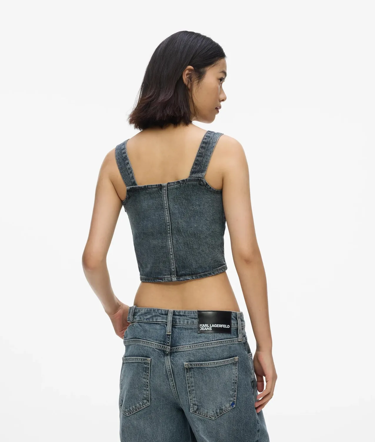 Karl Lagerfeld Jeans Belted Denim Trägertop XS-XL Cropped