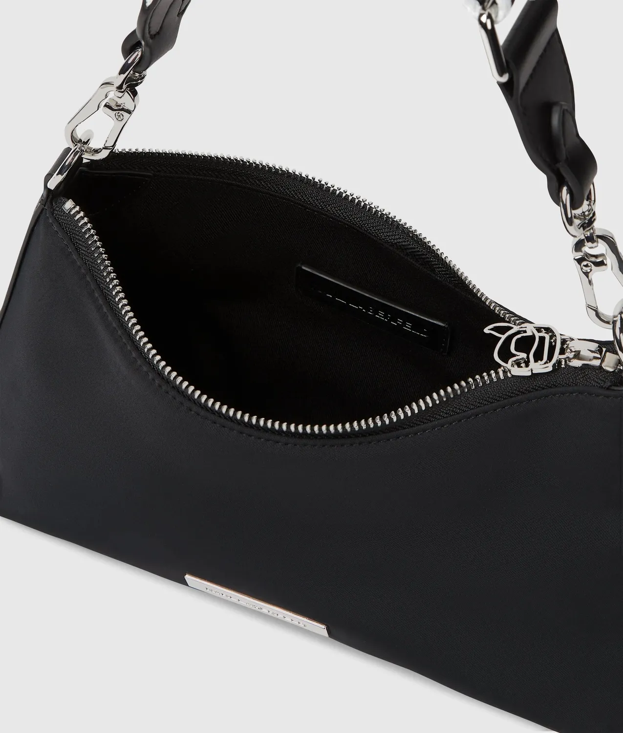 Karl Lagerfeld Ikon Nylon Charm Schultertasche schwarz