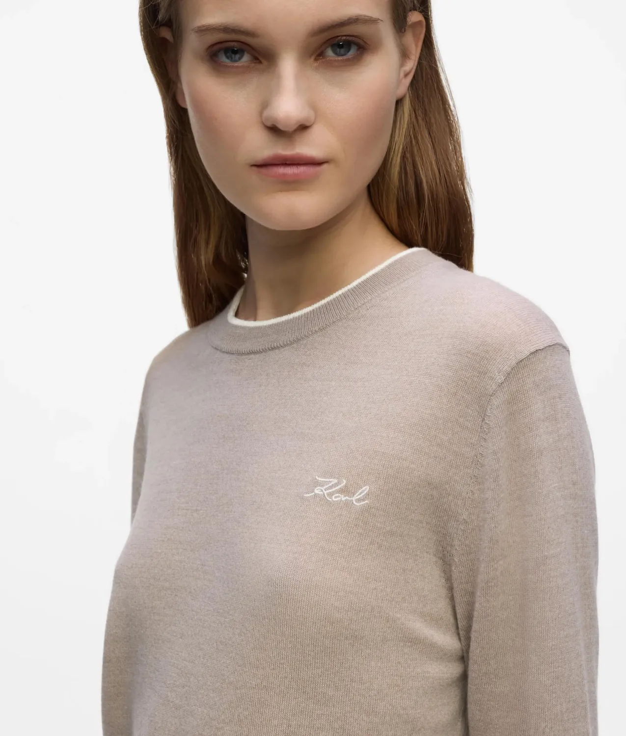 Karl Lagerfeld Merino Pullover Rundhals Wollpullover