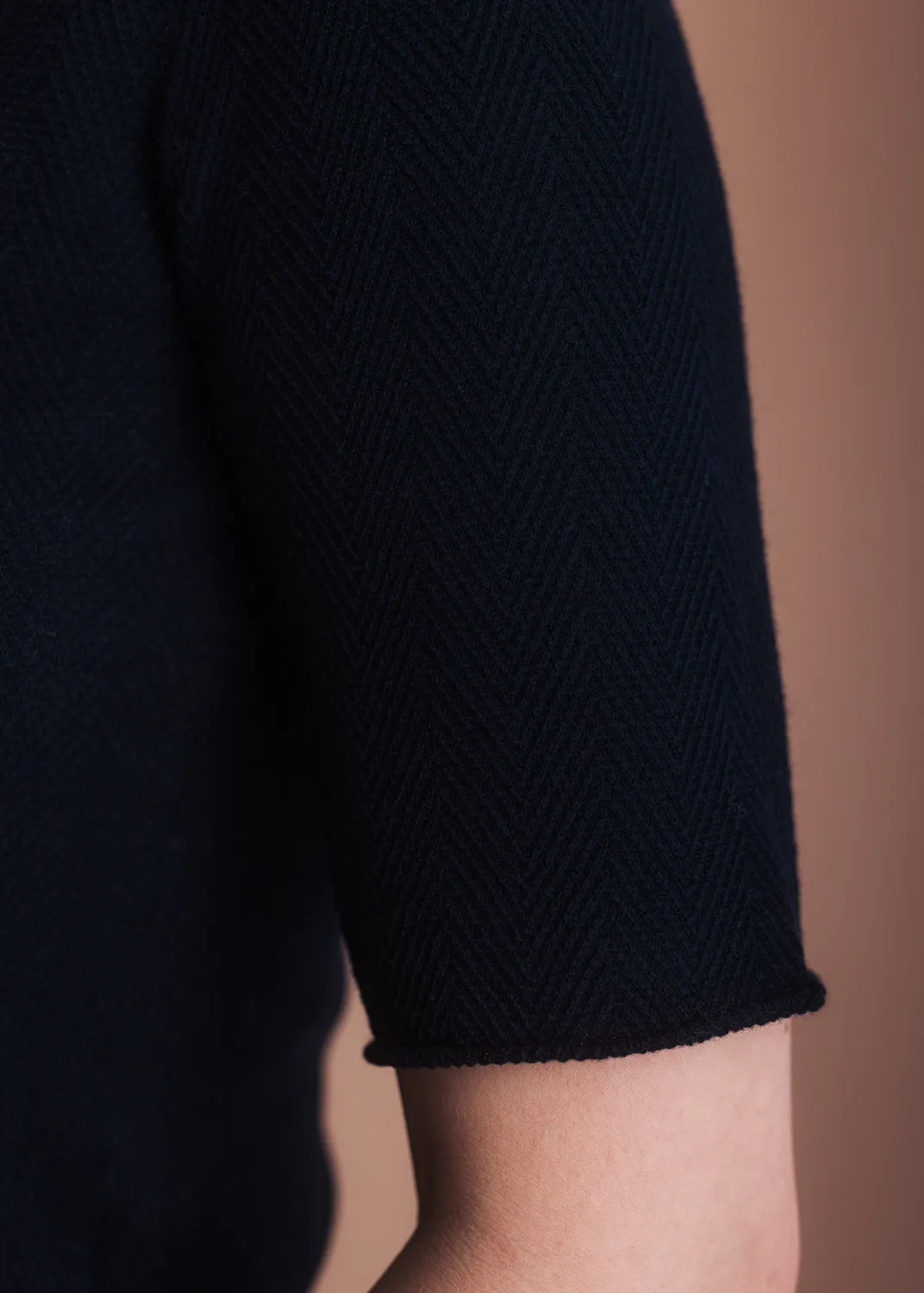 Senatex Strickshirt Fischgrätmuster Basic Cream