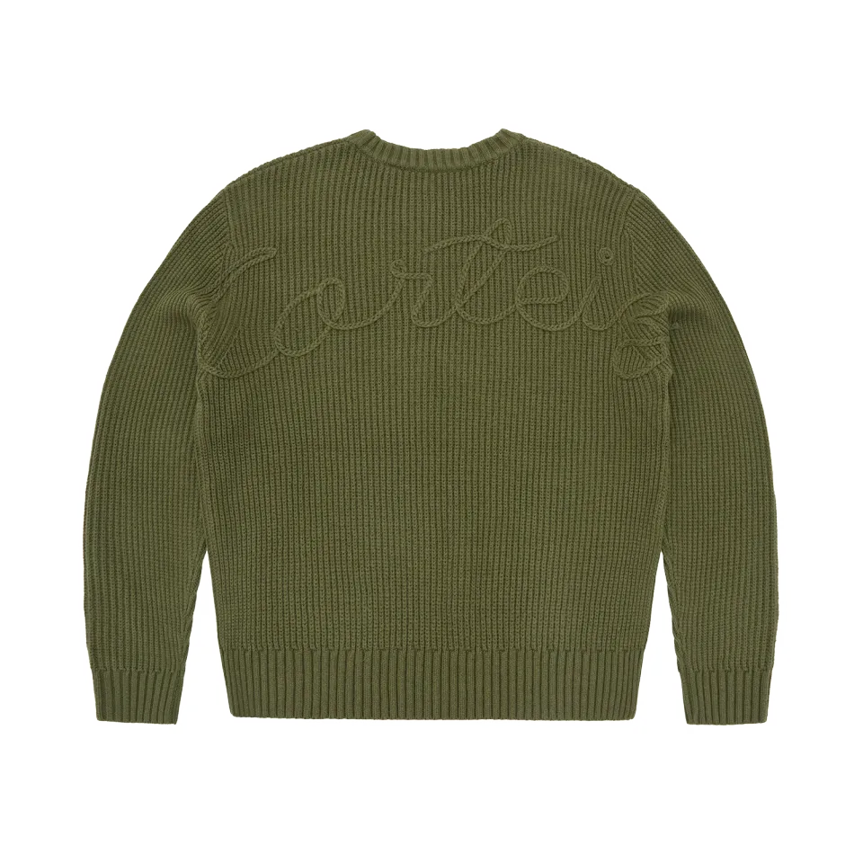 Corteiz Crochet Applique Knit Crew Strickpullover Khaki