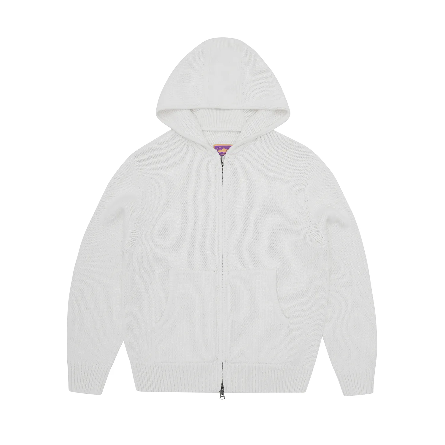 Corteiz Alcatraz Heavy Knit Zip Hoodie Natural