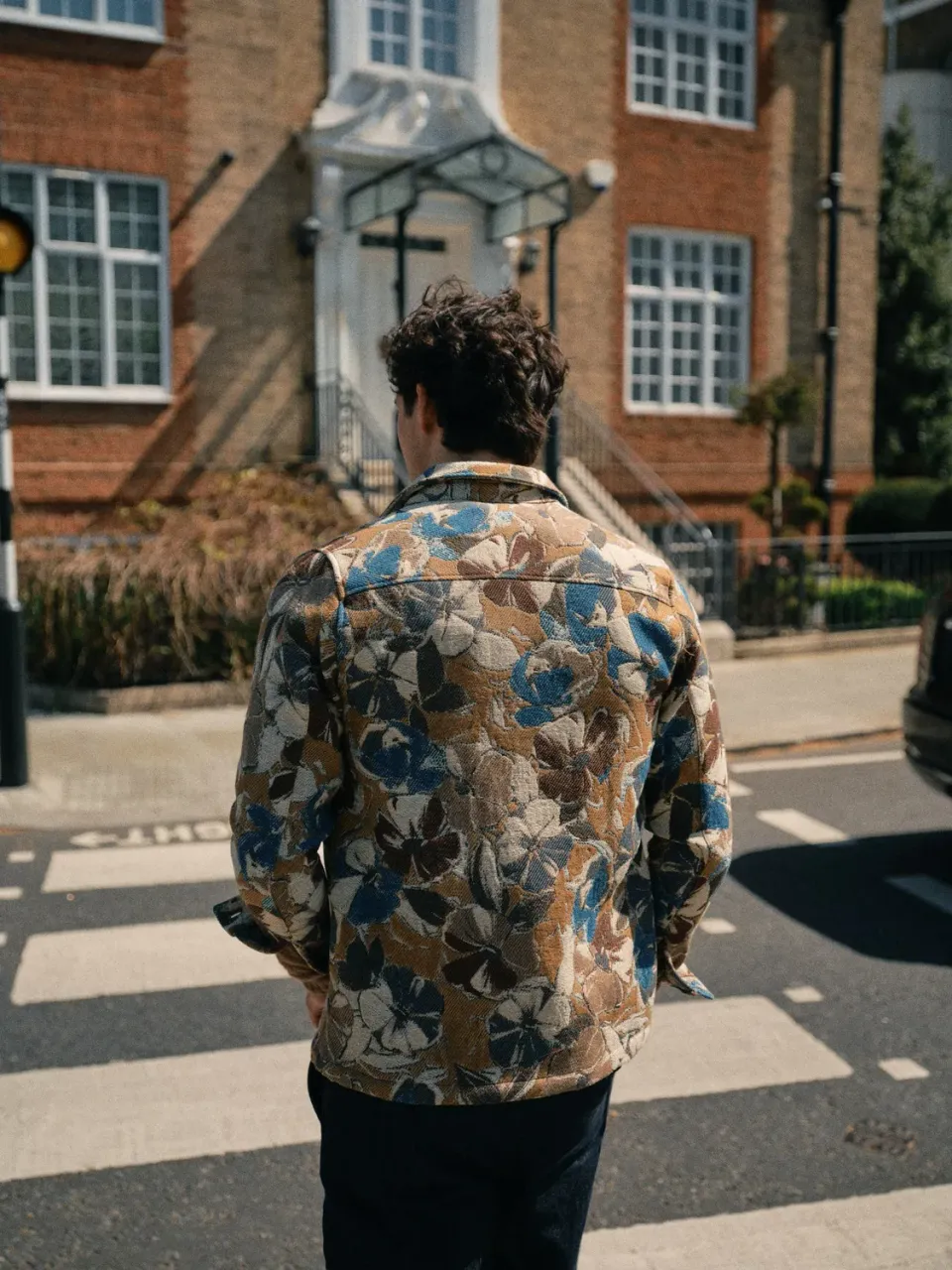 Mos Mosh MMGDavid Paint Overshirt Indigo Blue Jacquard
