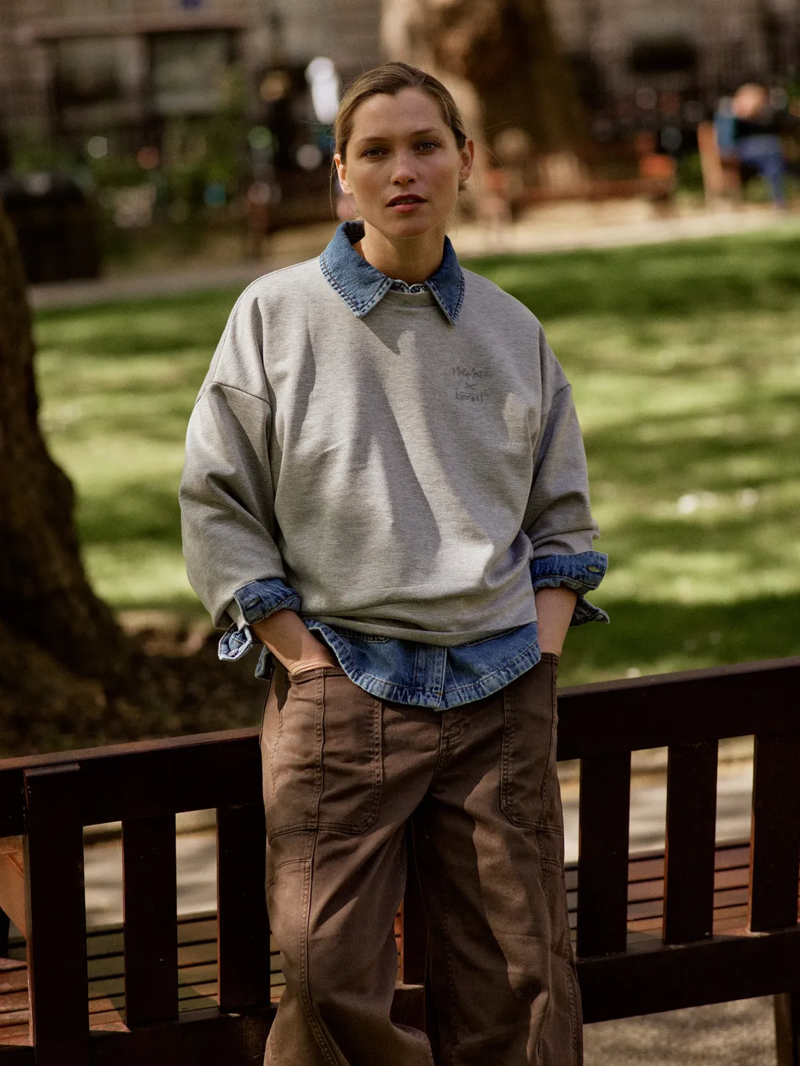 Mos Mosh MMBernat Sweatshirt grau meliert relaxed