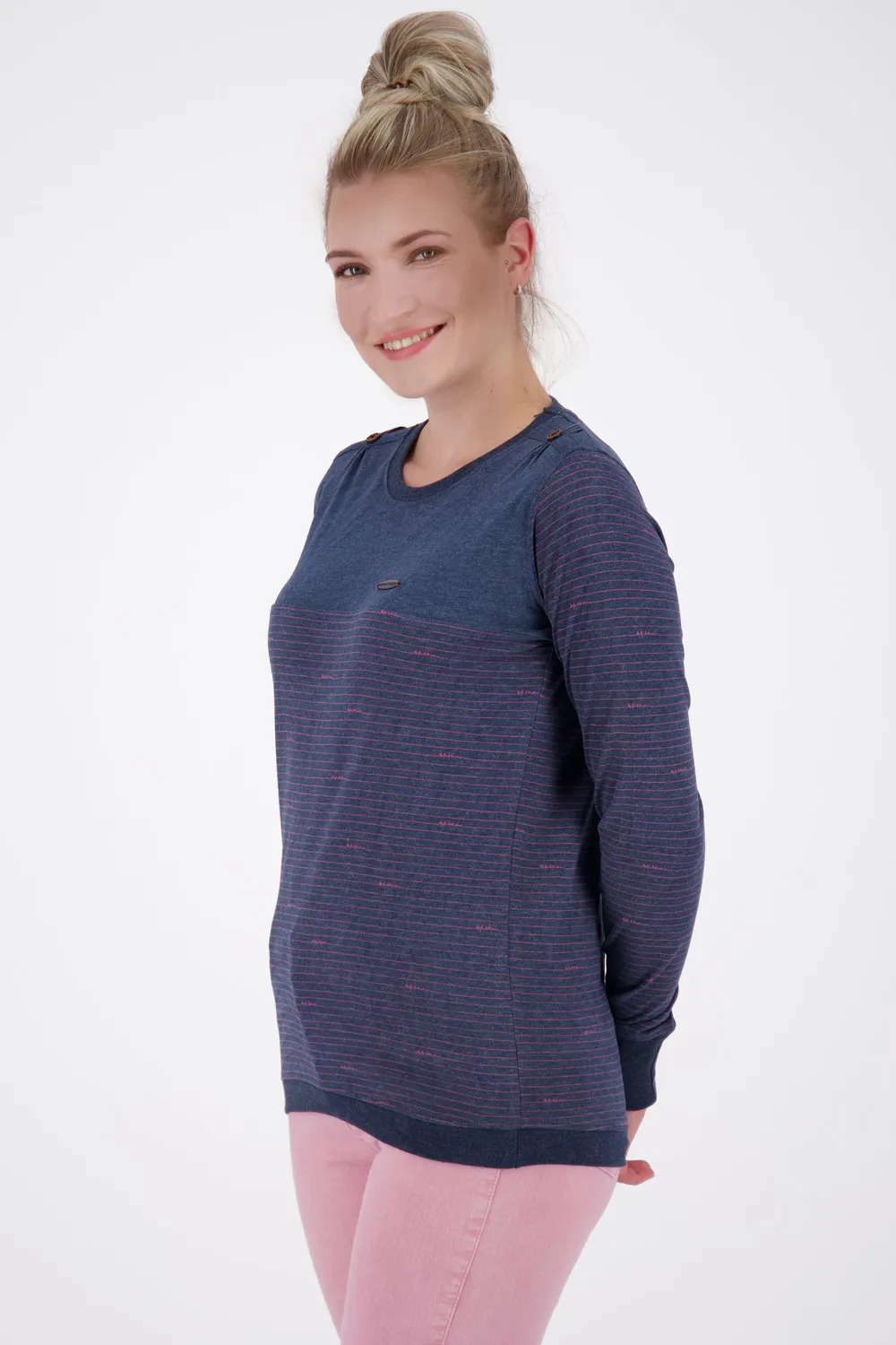 Alife & Kickin LeonieAK Z Longsleeve Dunkelblau gestreift