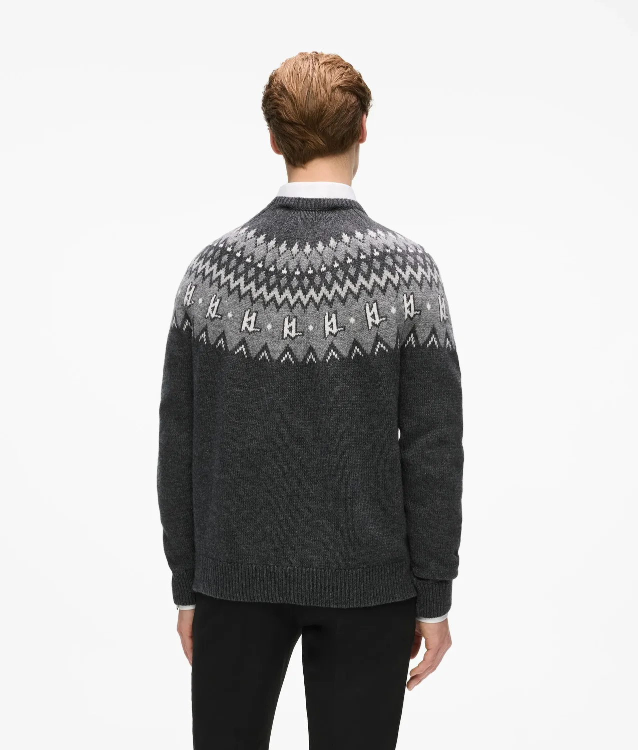 Karl Lagerfeld Norwegian Pullover Herren Strick Logo-Pin