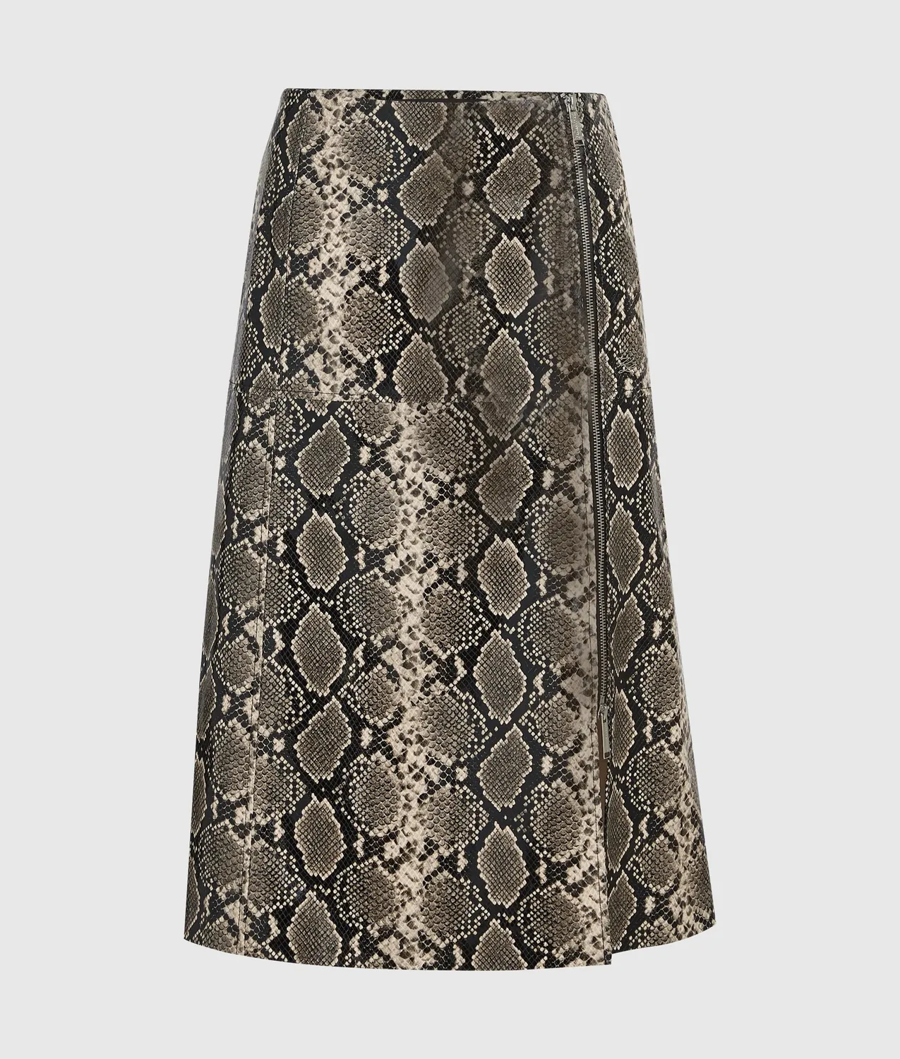 Karl Lagerfeld Faux-Python Midi Rock Schwarz Gr. 0-10