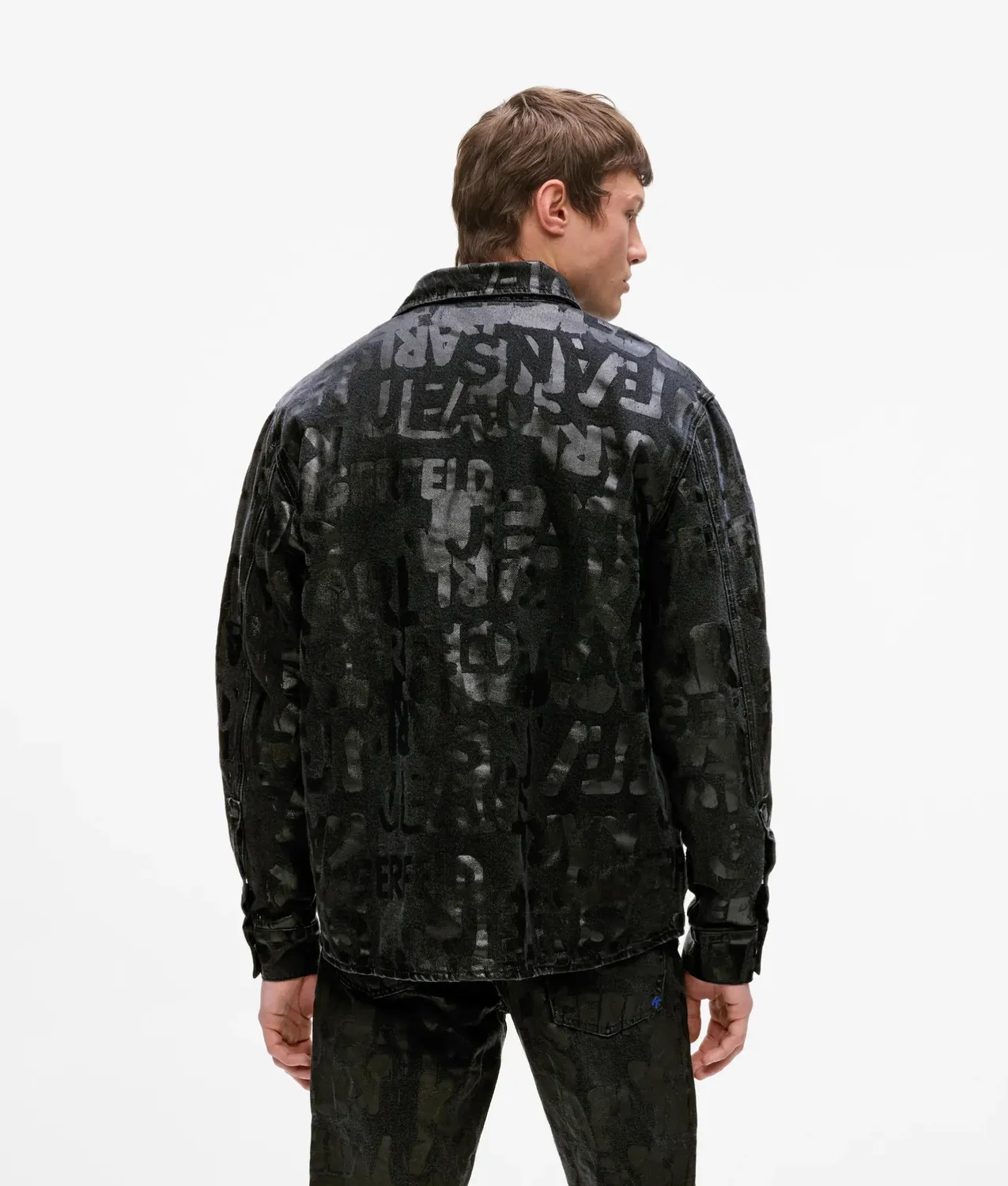 Karl Lagerfeld Jeans All-Over Logo Denim Overshirt Herren