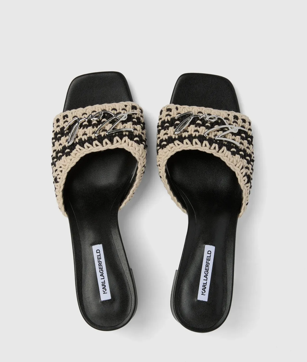 Karl Lagerfeld Plaza II Sandalen Häkel Blockabsatz Gr.4-10