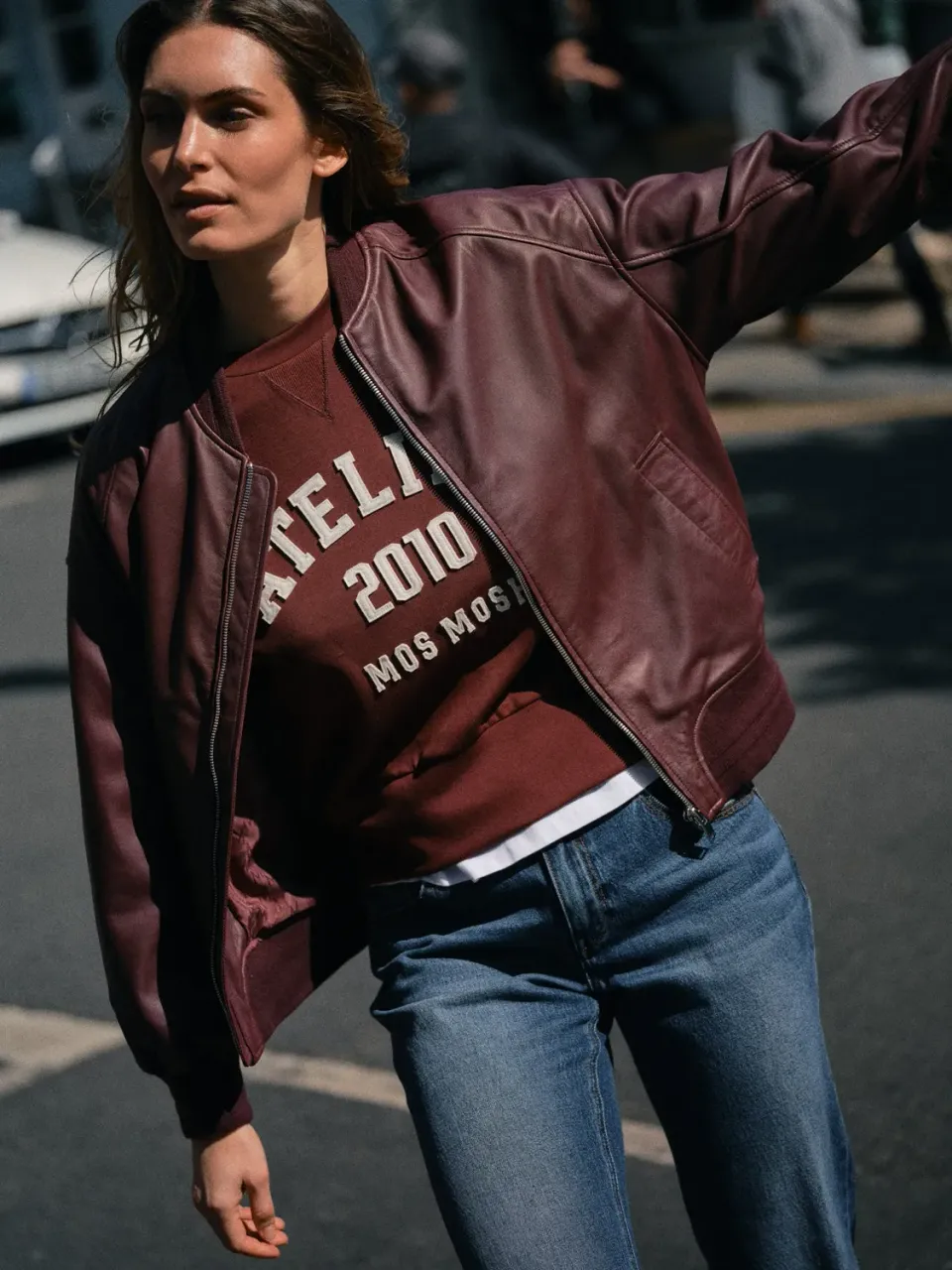 Mos Mosh MMRuby Leather Bomberjacke Port Royale