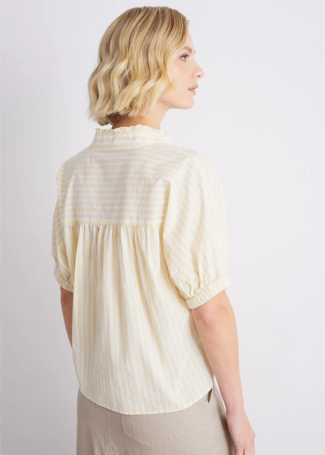 Senatex Gestreifte Bluse Vanilla Combo Baumwolle
