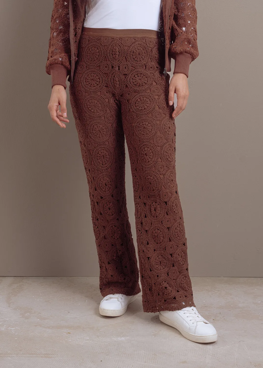 Senatex Häkelhose Bark Baumwolle Boho weit