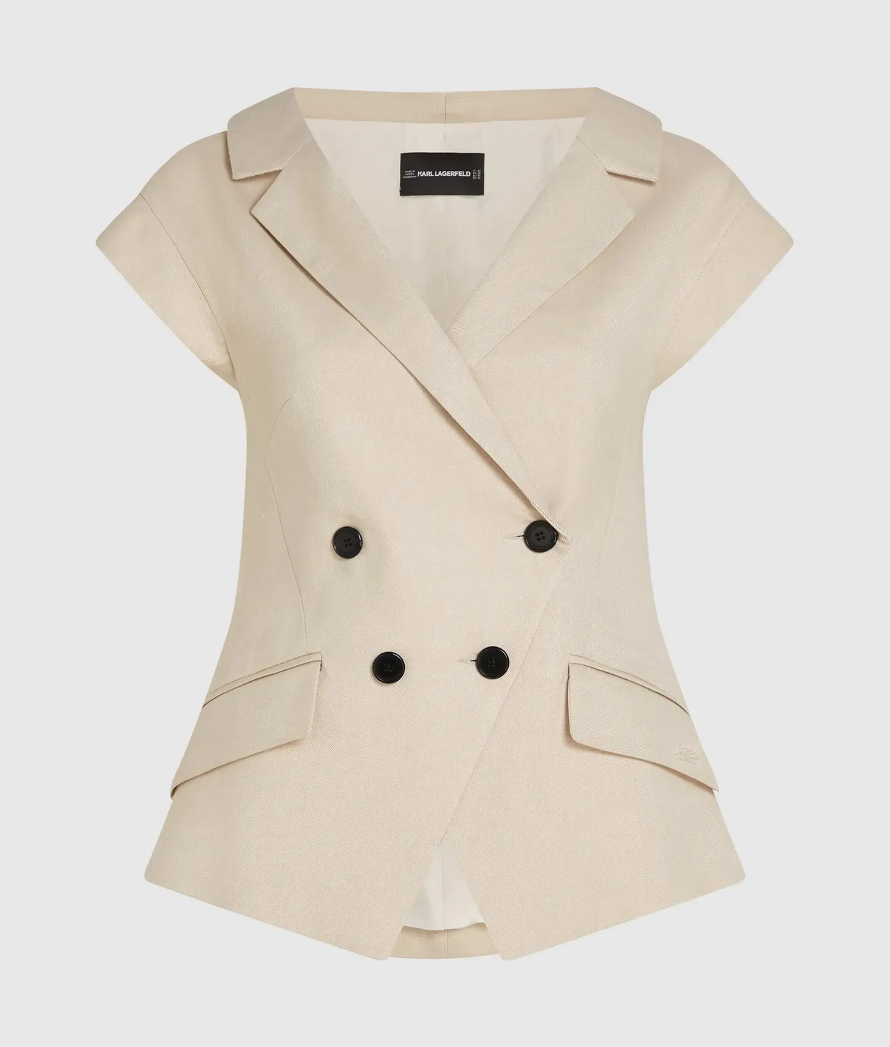 Karl Lagerfeld Blazer mit Kappärmeln Leinenmix