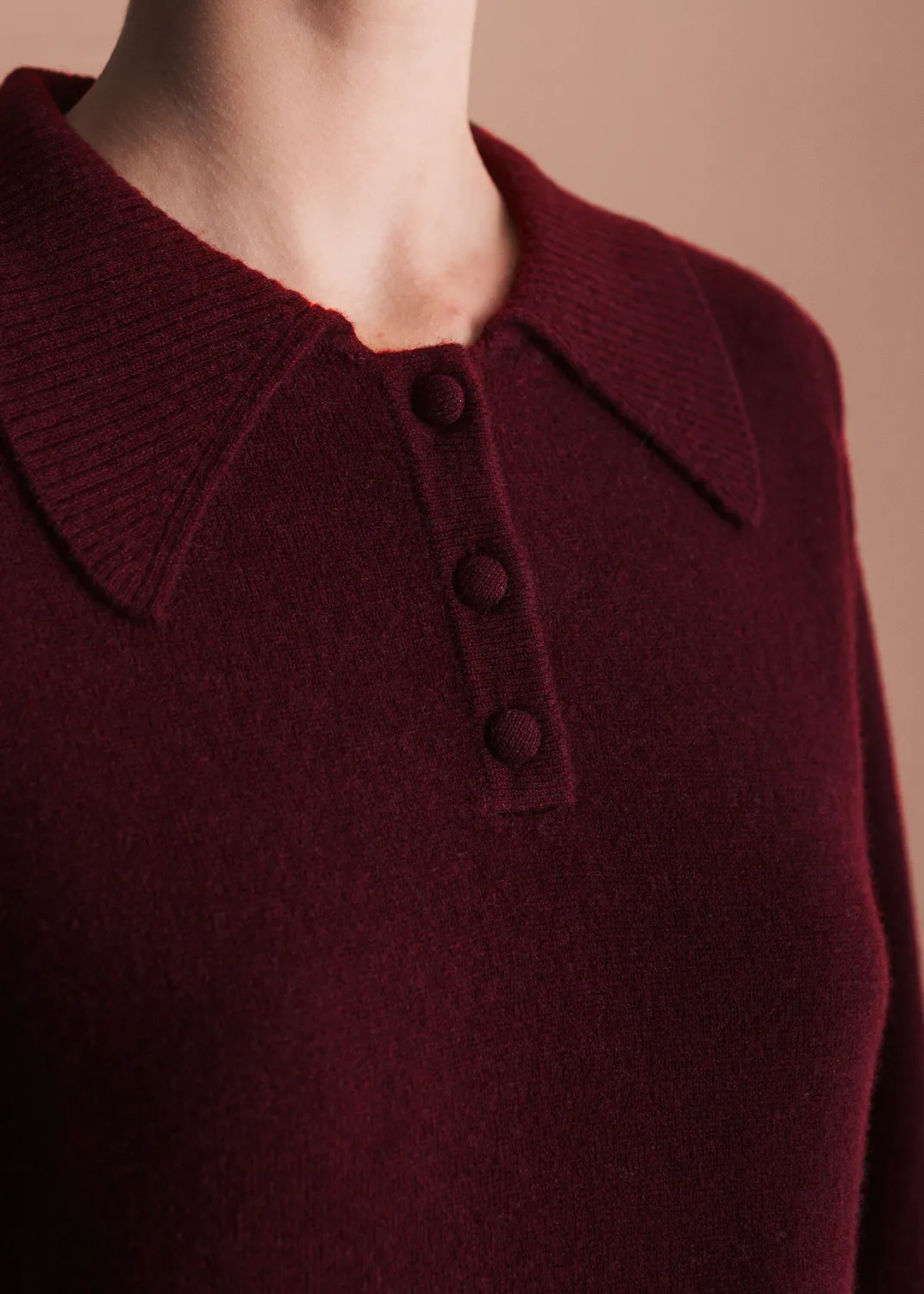 Senatex Strickkleid mit Kragen Kleid Choco Merino A-Linie