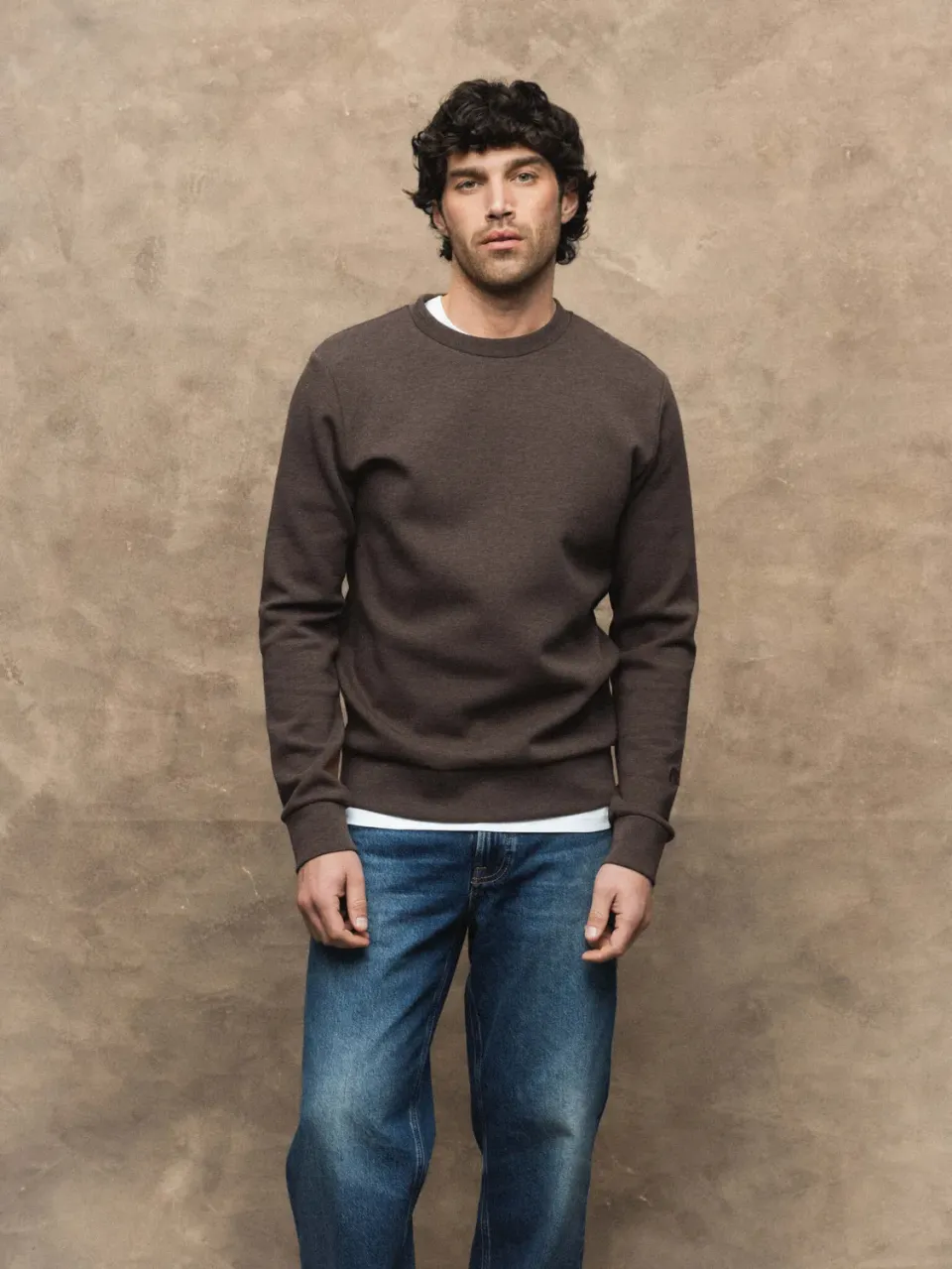 Mos Mosh Gabel Crew Sweatshirt Braun Melange S-XXL