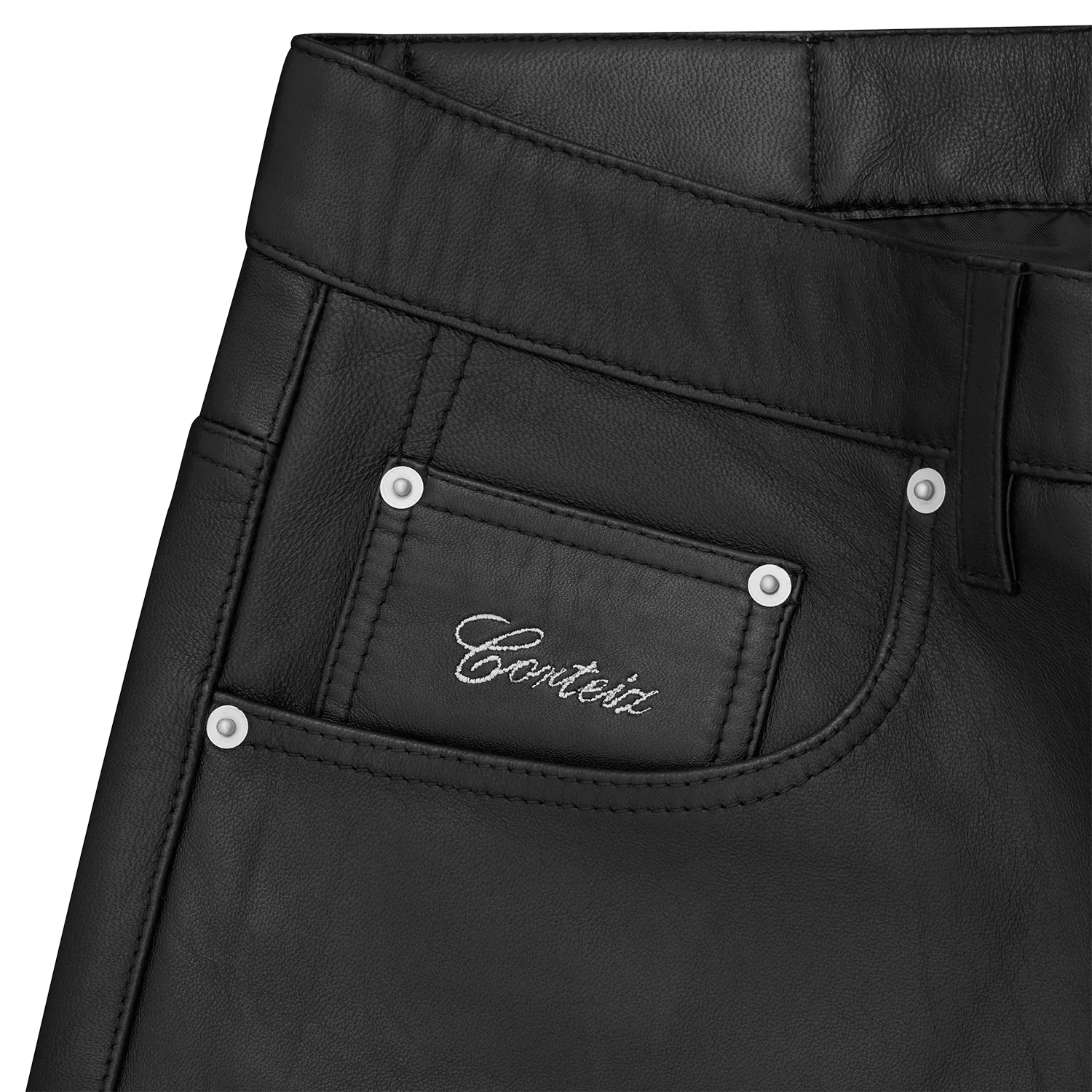 Corteiz Ardwear Leather Short Black Echtleder