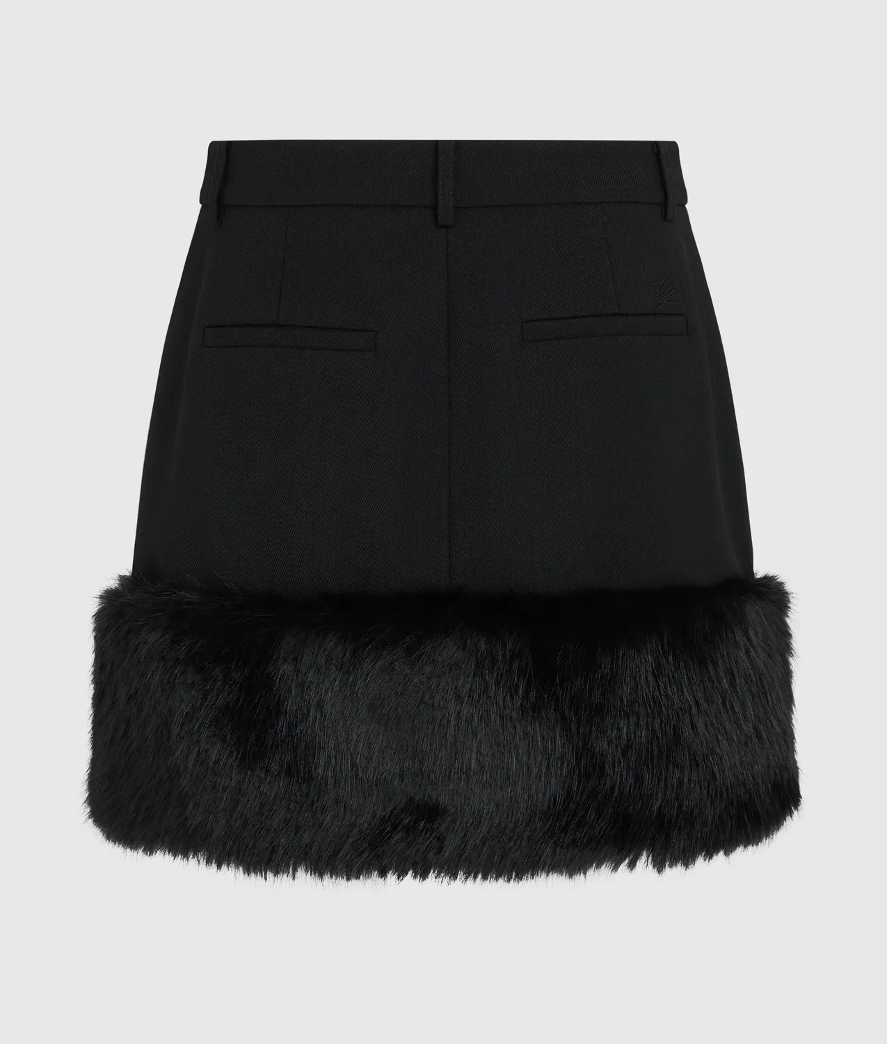 Karl Lagerfeld Minirock Wolle Kunstfell Gr. 0-10