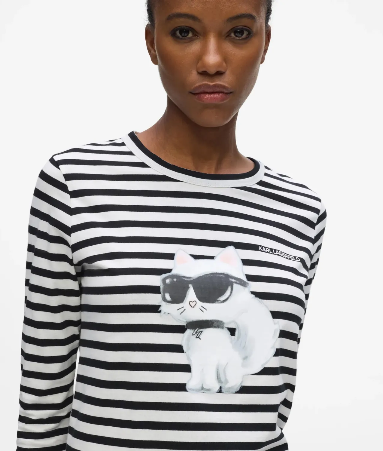 Karl Lagerfeld Ikon Aquarelle Langarmshirt gestreift