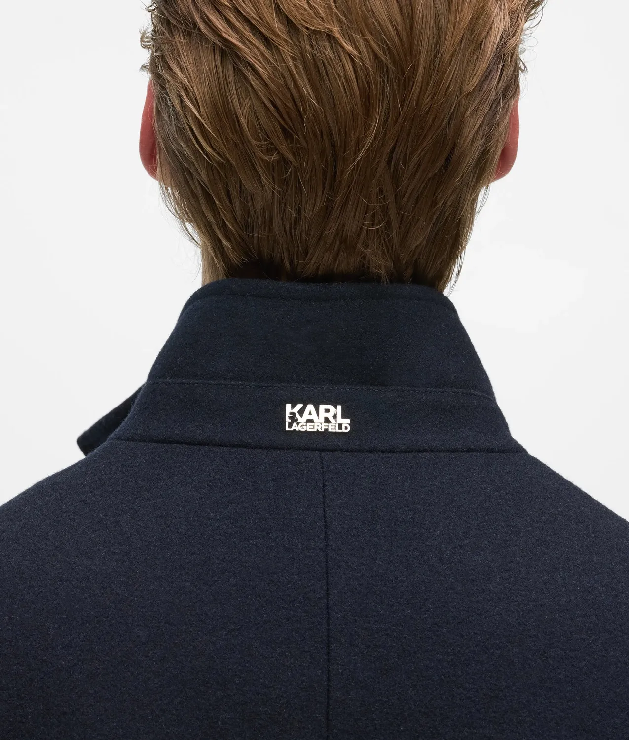 Karl Lagerfeld High-Stand Collar Mantel Wollmix Stehkragen