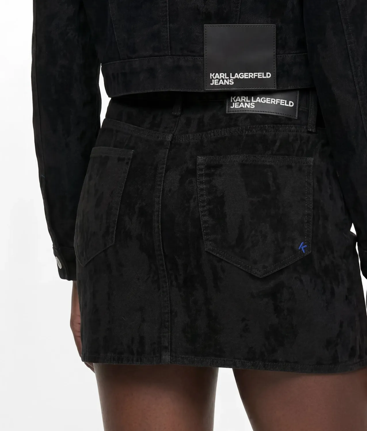 Karl Lagerfeld KL Jeans Velvet Minirock Wickeloptik