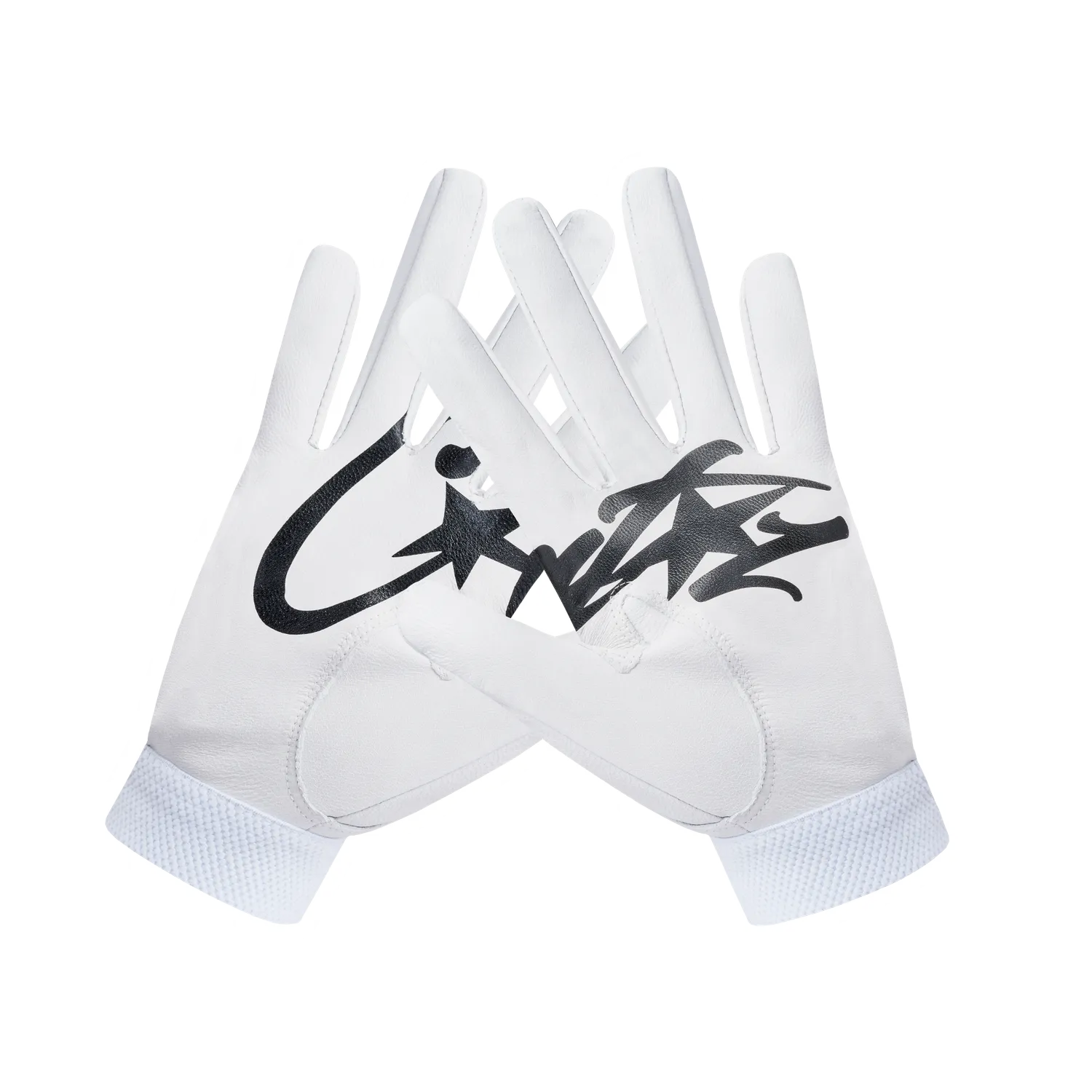 Corteiz Leather Gloves Lederhandschuhe White Grifffläche