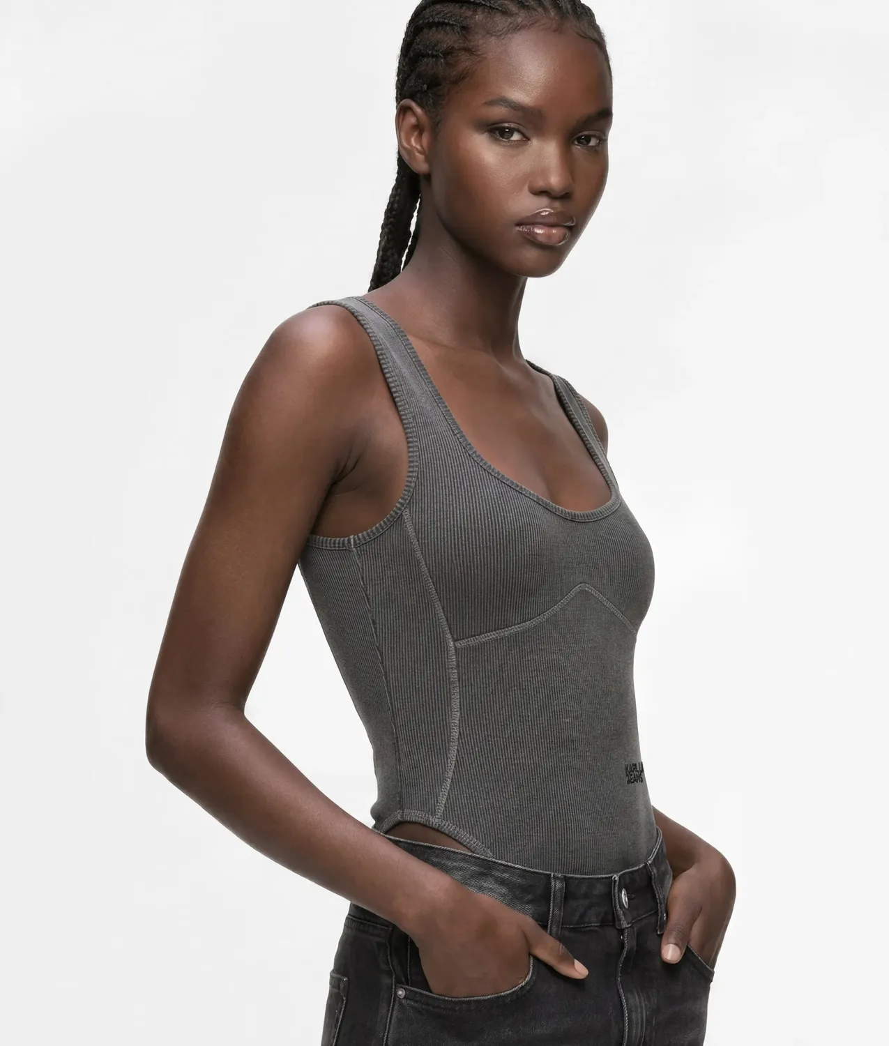 Karl Lagerfeld Jeans Washed Bodysuit Body gerippt
