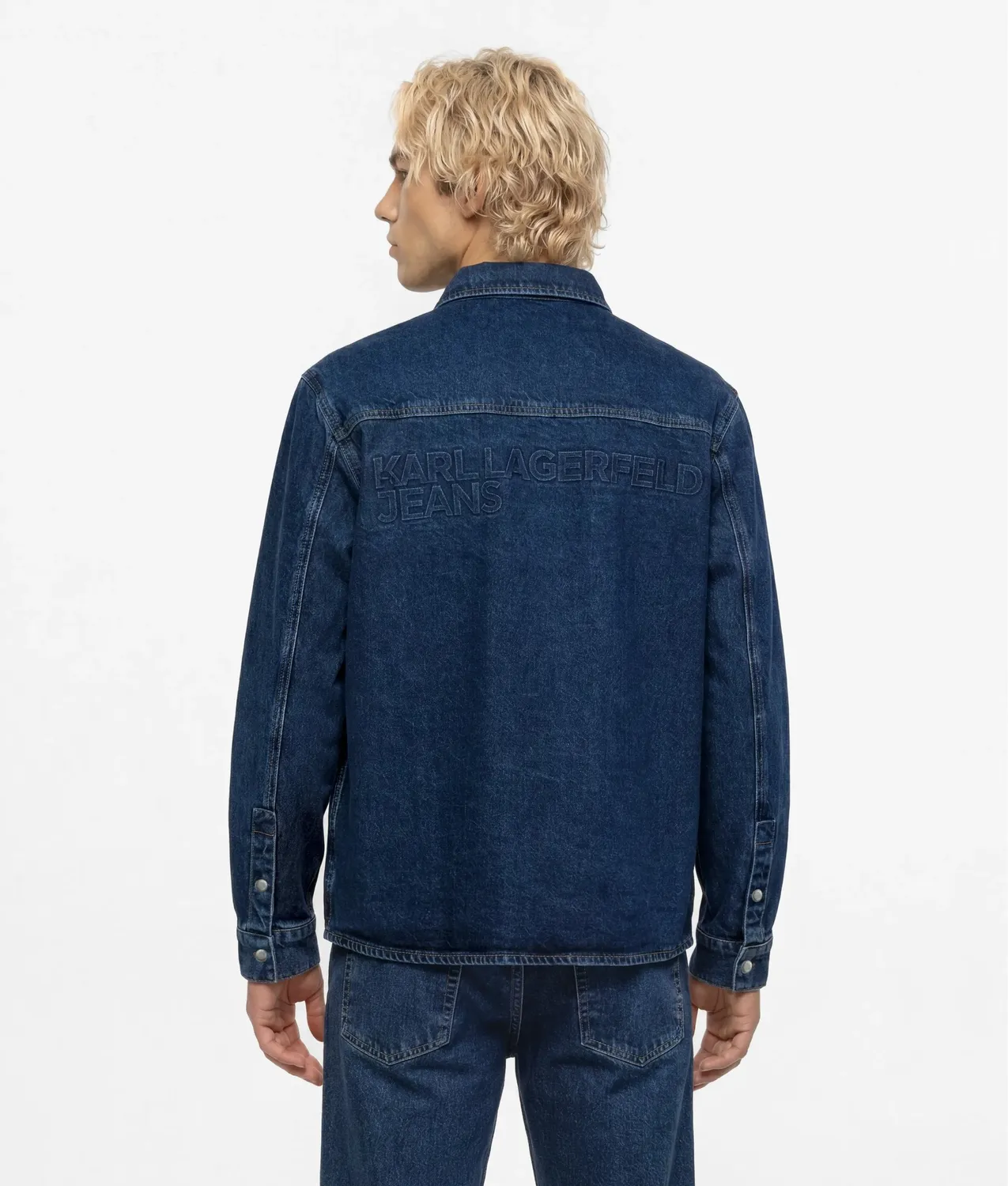 Karl Lagerfeld KL Jeans Logo Denim Overshirt Jeanshemd