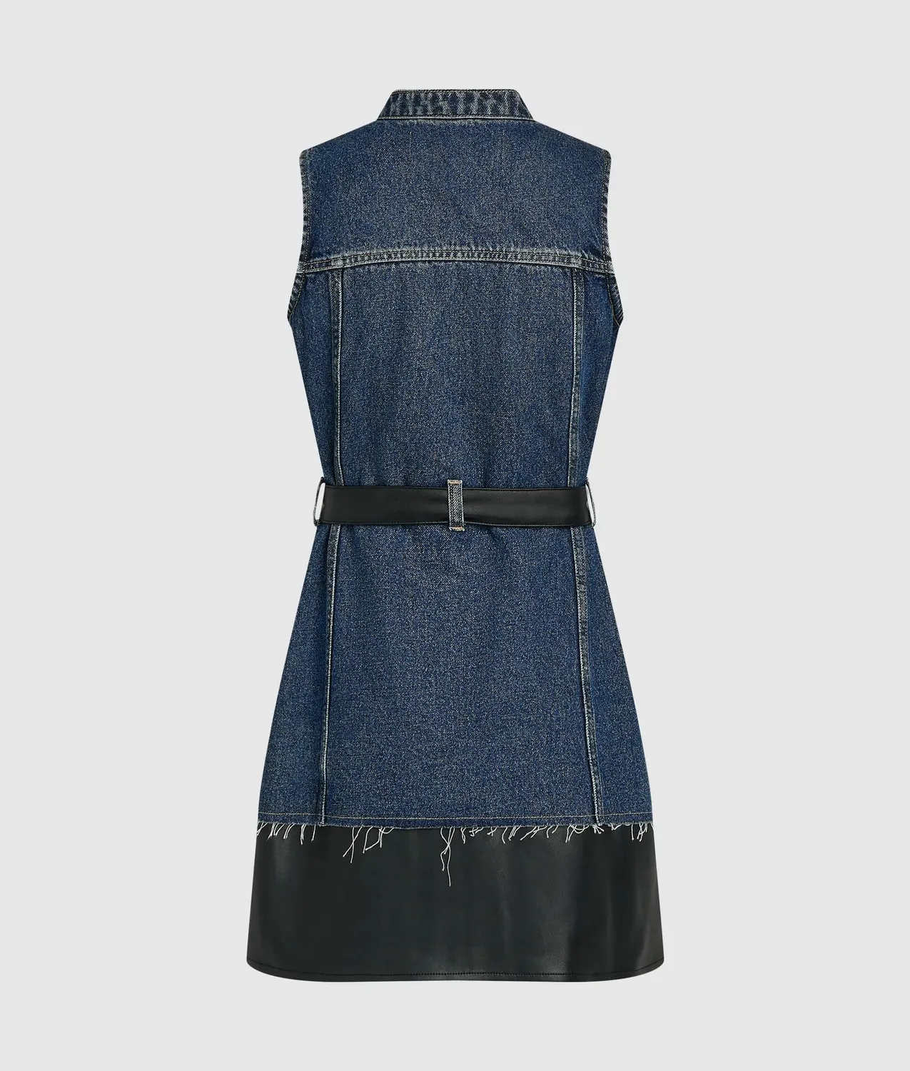 Karl Lagerfeld KL Jeans Kleid Kunstleder Denim Gürtel