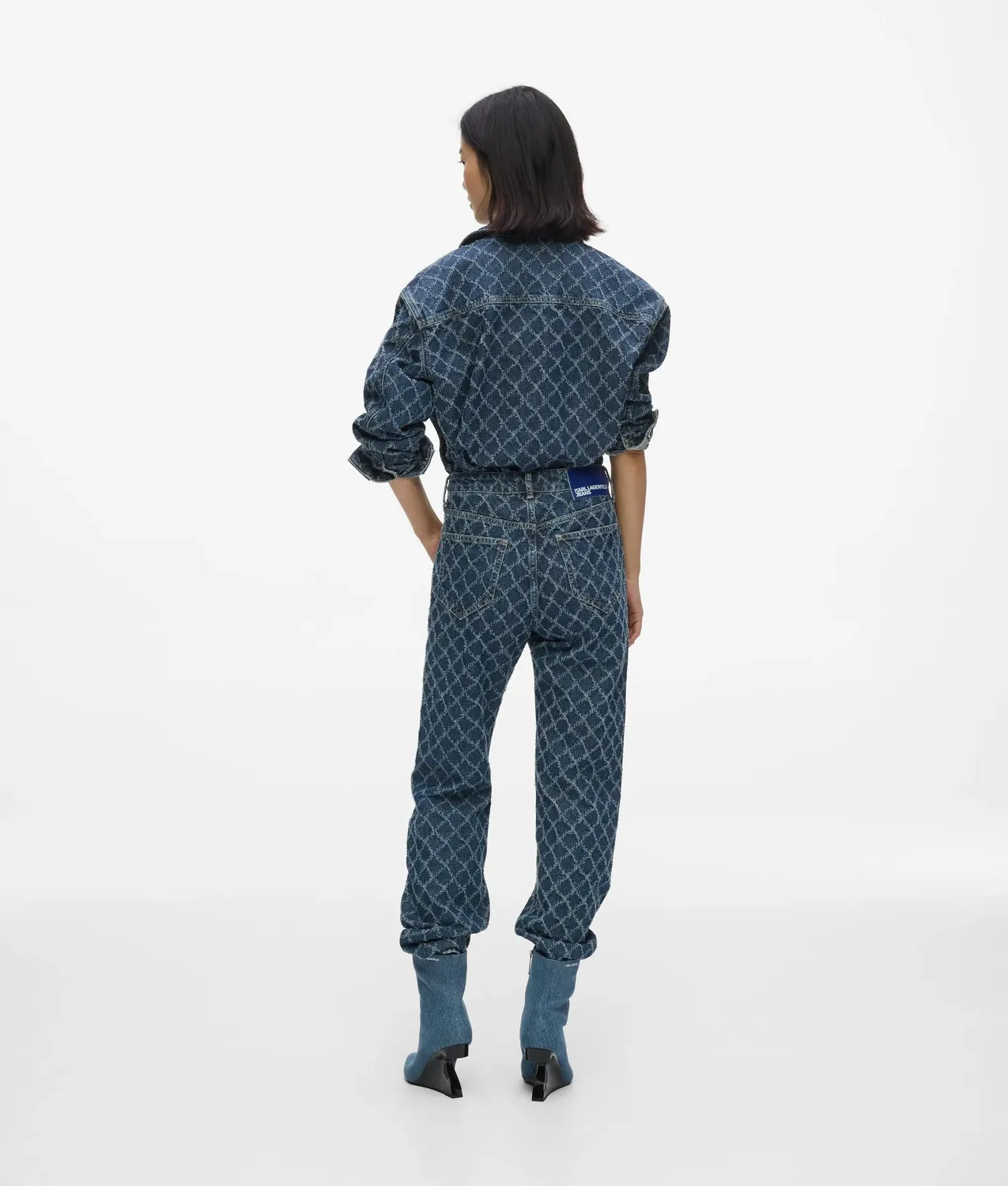 Karl Lagerfeld Eyewear Argyle High-Rise Straight Jeans Damen