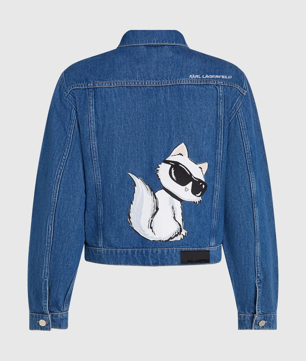 Karl Lagerfeld Ikon Choupette Jeansjacke Denim silber