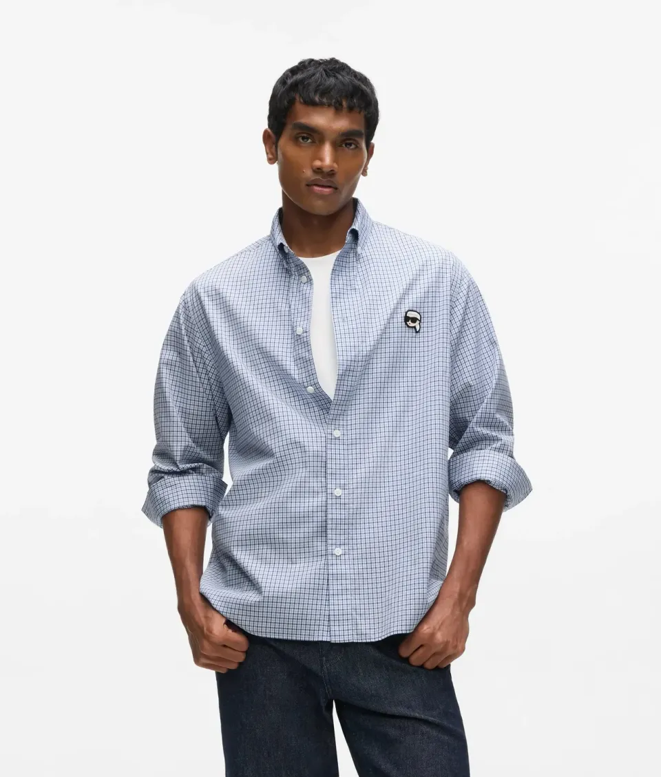 Karl Lagerfeld Ikon Checked Hemd Karo Button-Down