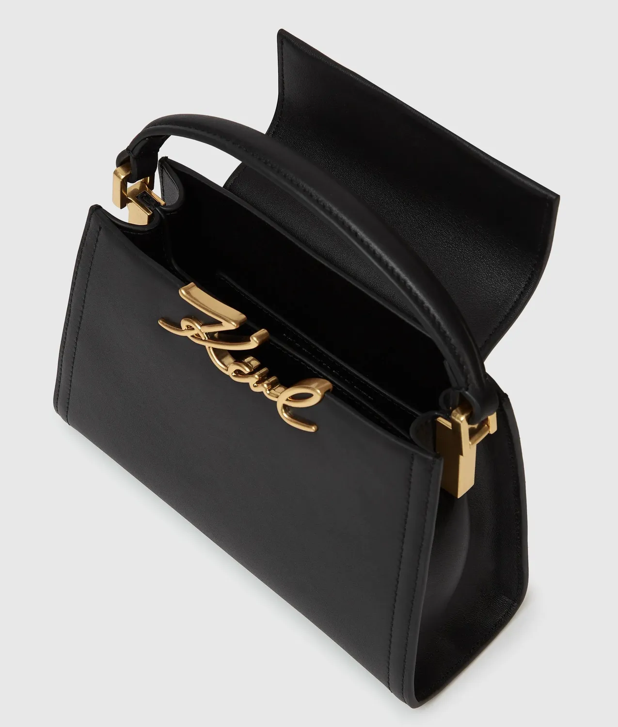 Karl Lagerfeld K/Signature Mini-Henkeltasche Leder schwarz