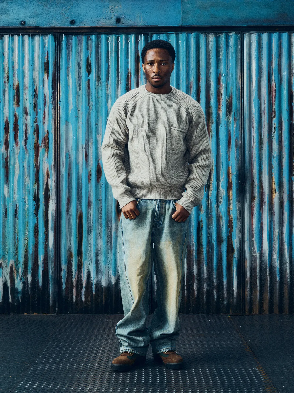 Corteiz Script Pocket Knit Sweater Oatmeal Wollmix