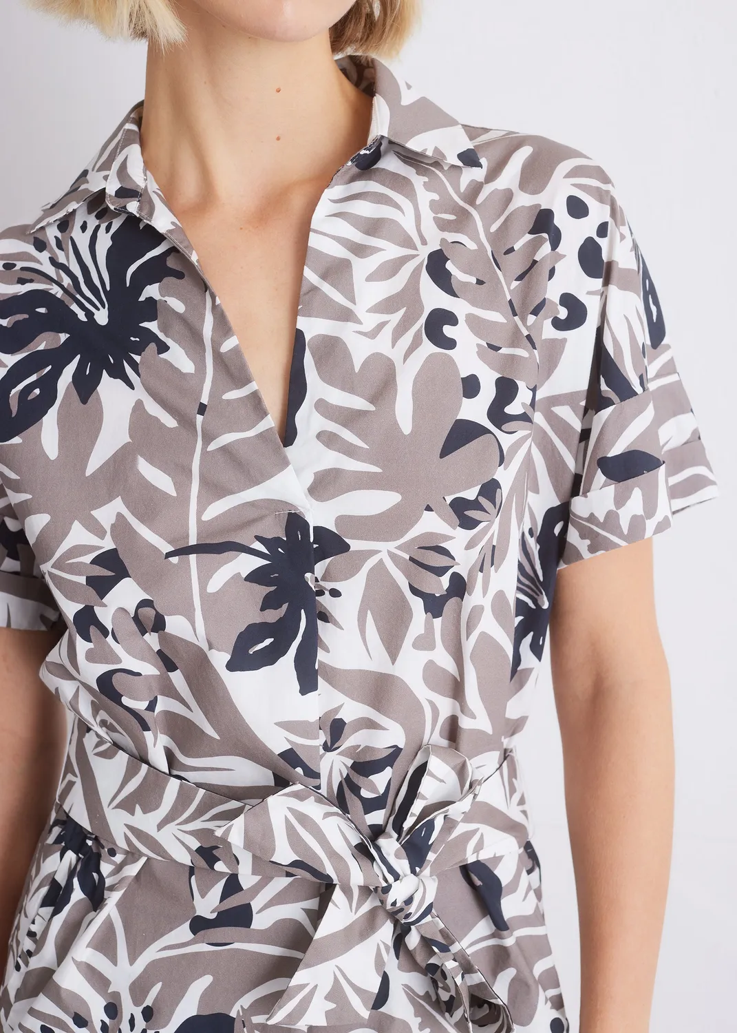 Senatex Hemdblusenkleid OCS-Baumwolle Kleid Tropical