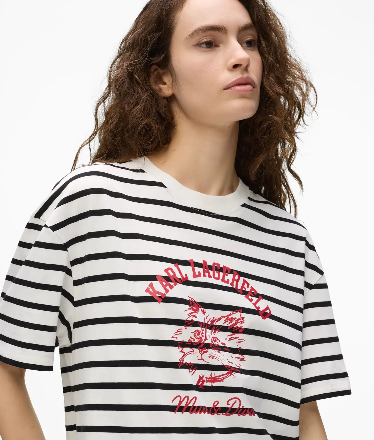 Karl Lagerfeld Ikon Choupette Muse T-Shirt Streifen Bio