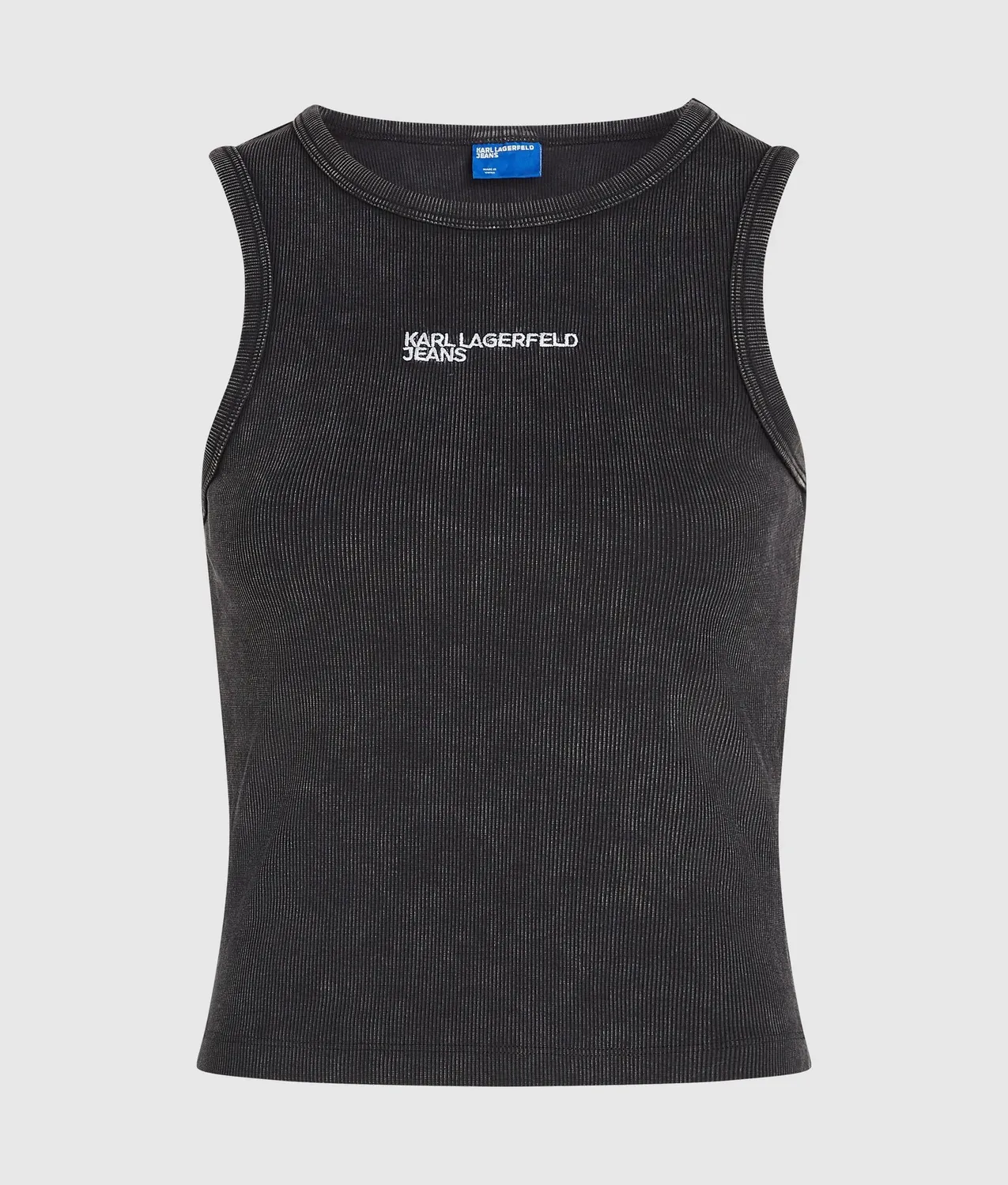 Karl Lagerfeld Washed Ribbed Tank Top Damen Grau